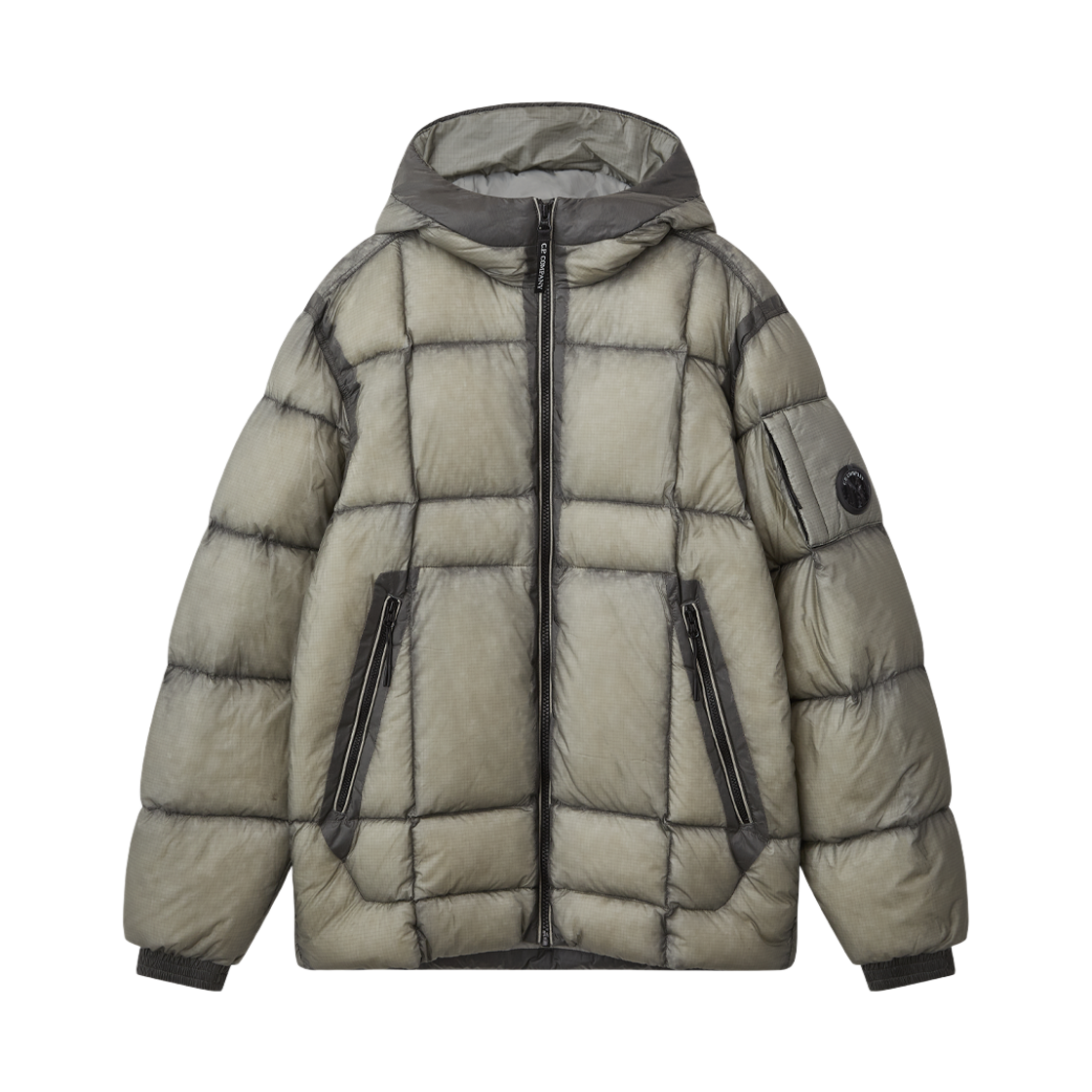 KW6DDWJCC02GY [키즈] C.P. Company U16 D.D. Shell Ripstop Hooded Lens Puffer Jacket Flint Grey - 26FW