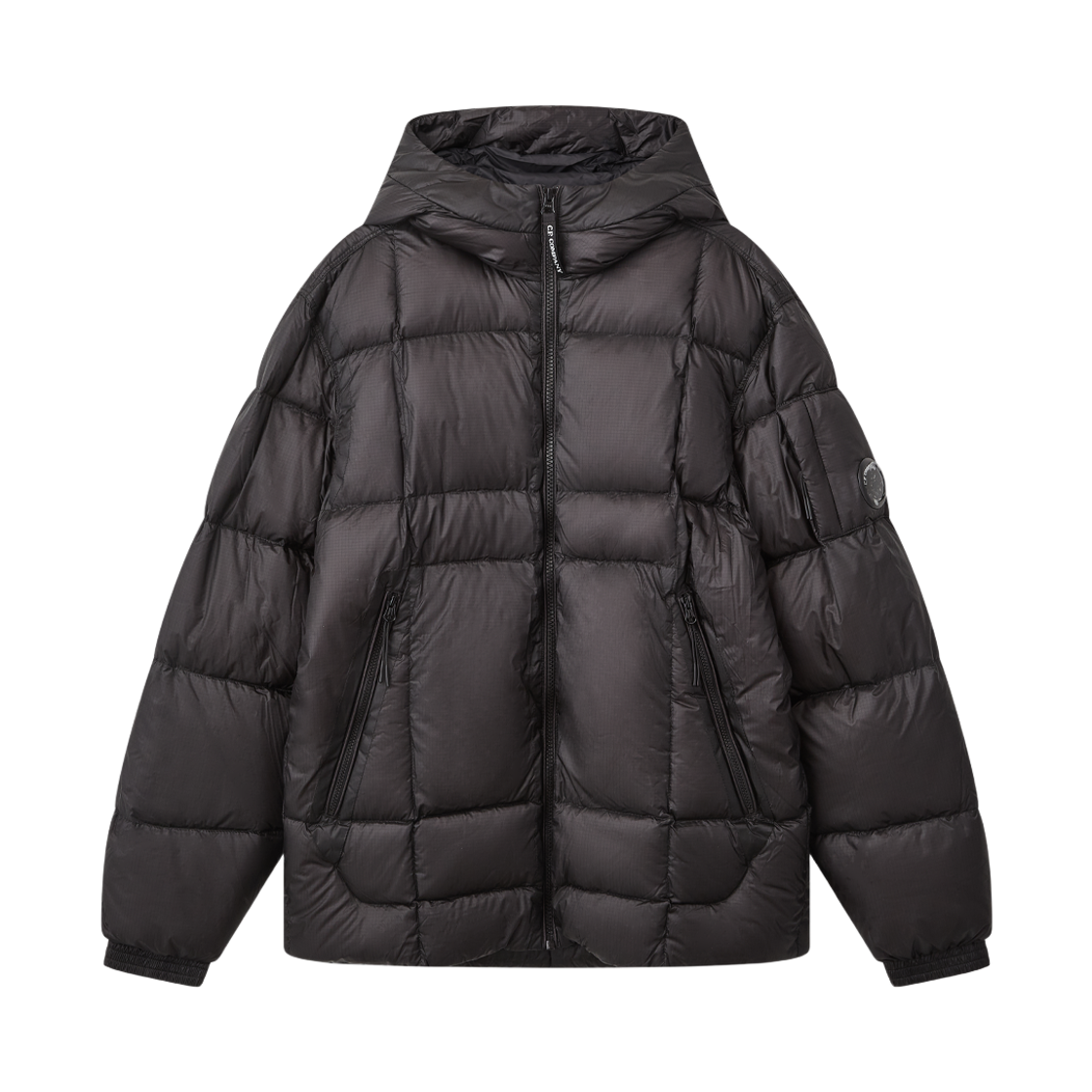 KW6DDWJCC03BK [키즈] C.P. Company U16 D.D. Shell Ripstop Hooded Lens Puffer Jacket Black - 26FW