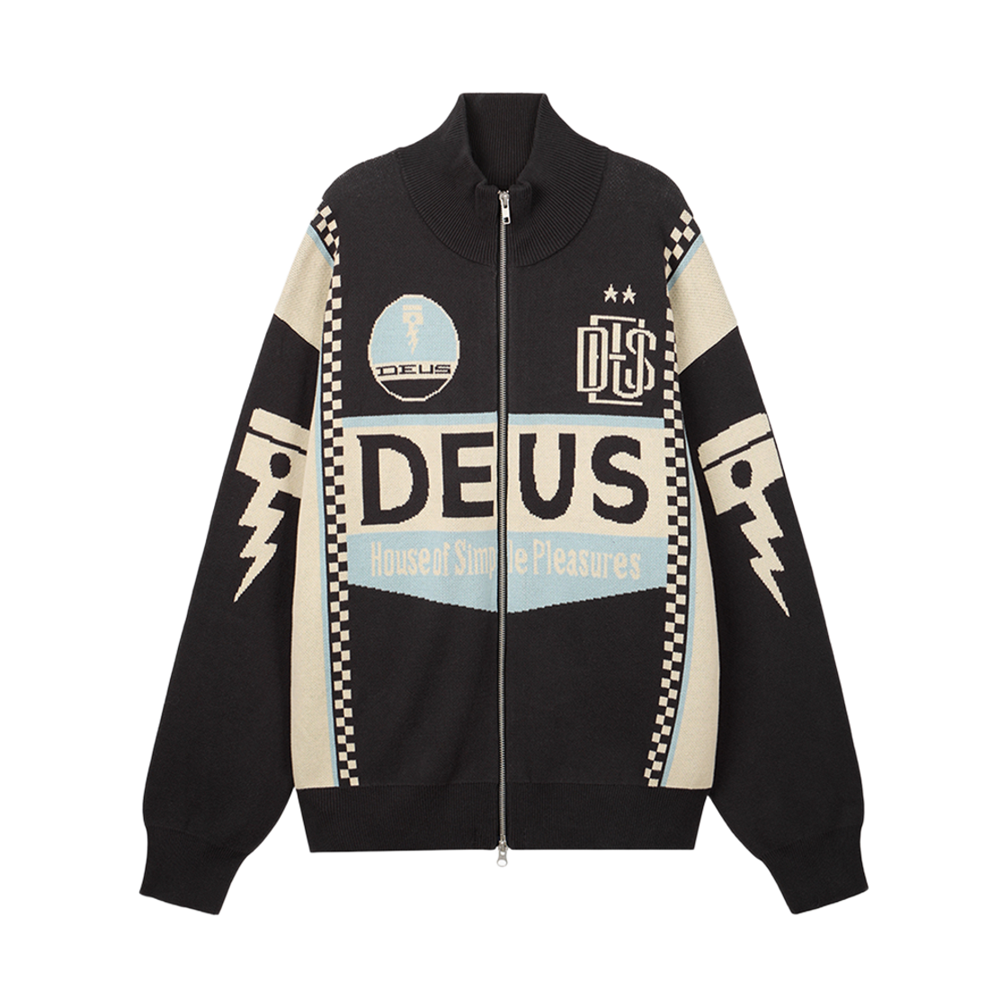 D264UCD220094 [6% 적립] Deus Ex Machina Monte Carlo Moto Zip Knit Cardigan Charcoal