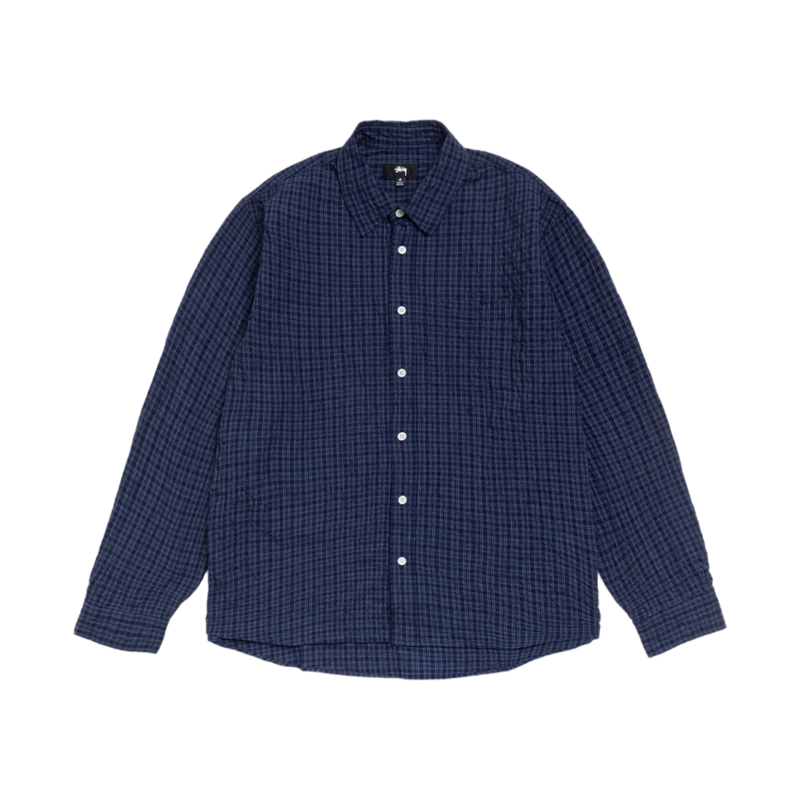 1110408 Stussy Standard Crinkle Shirt Navy Check