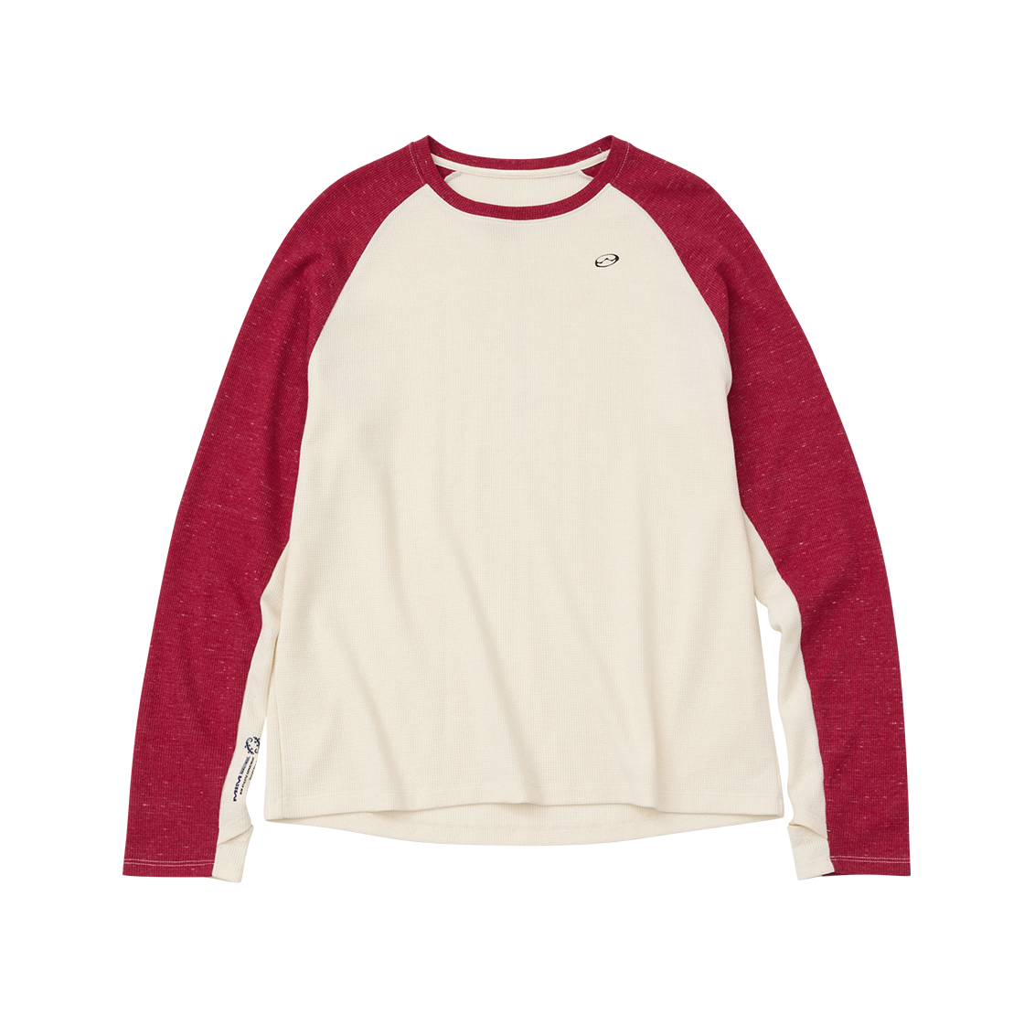 O-WCMAL26Z84402 MIM Two-Tone Waffle Long Sleeve_Ivory