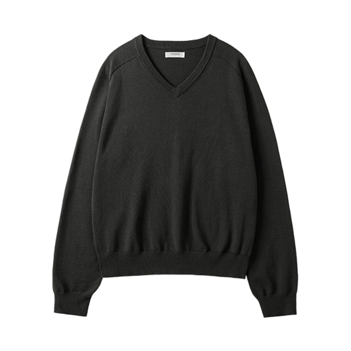SJKN2719_black_29 JEMUT Layer Cotton V-neck Long Sleeve Knit Black SJKN2719