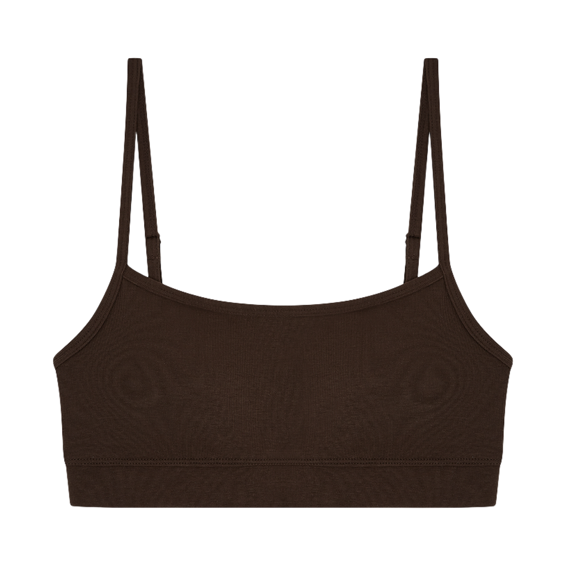 V0726-SB01 Verish EASE FIT Scoop Neck Cropped Bra Top Dark Brown