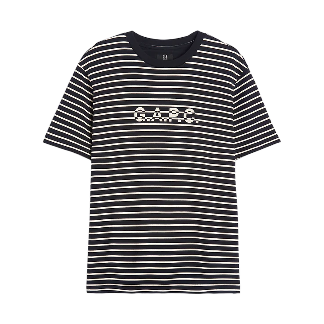 갭 x 아페쎄 로고 스트라이프 티셔츠 블루 앤 화이트 스트라이프(Gap x A.P.C. Logo Stripe T-Shirt Blue And White Stripe)