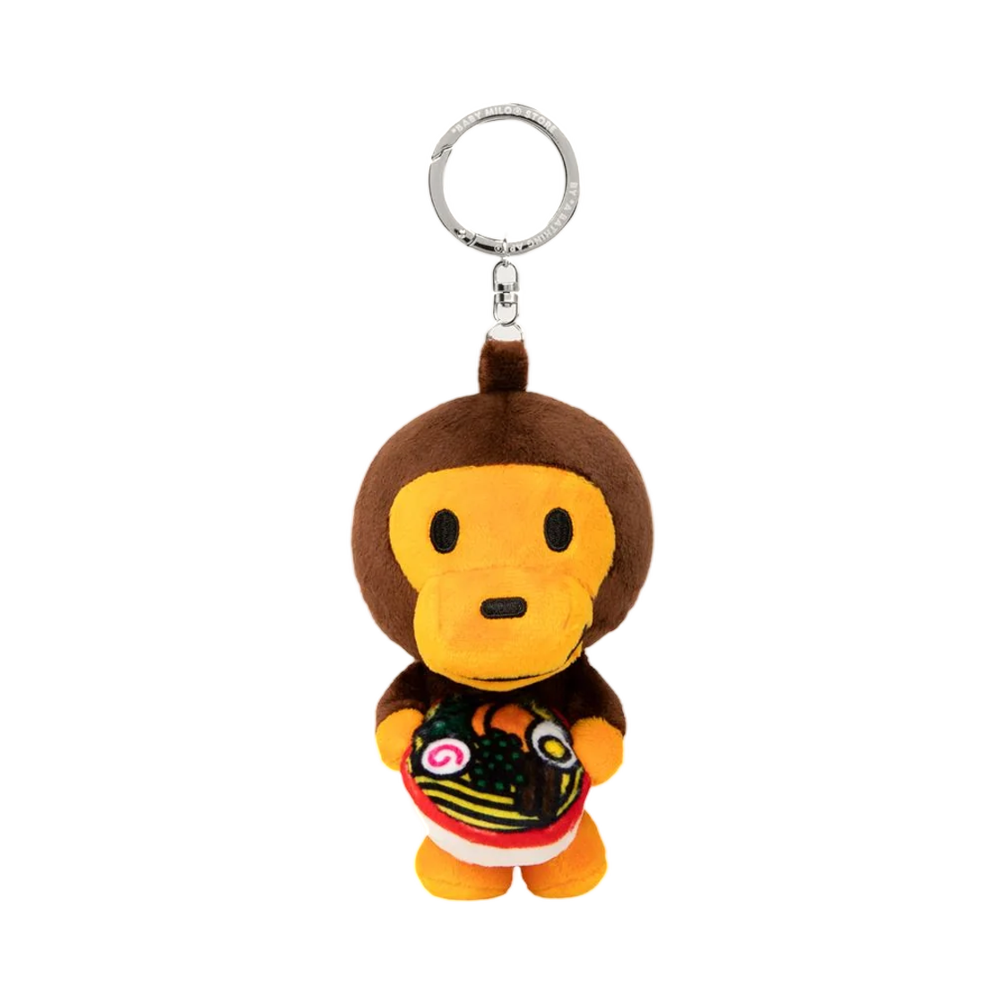 - BAPE Baby Milo Ramen Plush Doll Keychain 15cm Brown