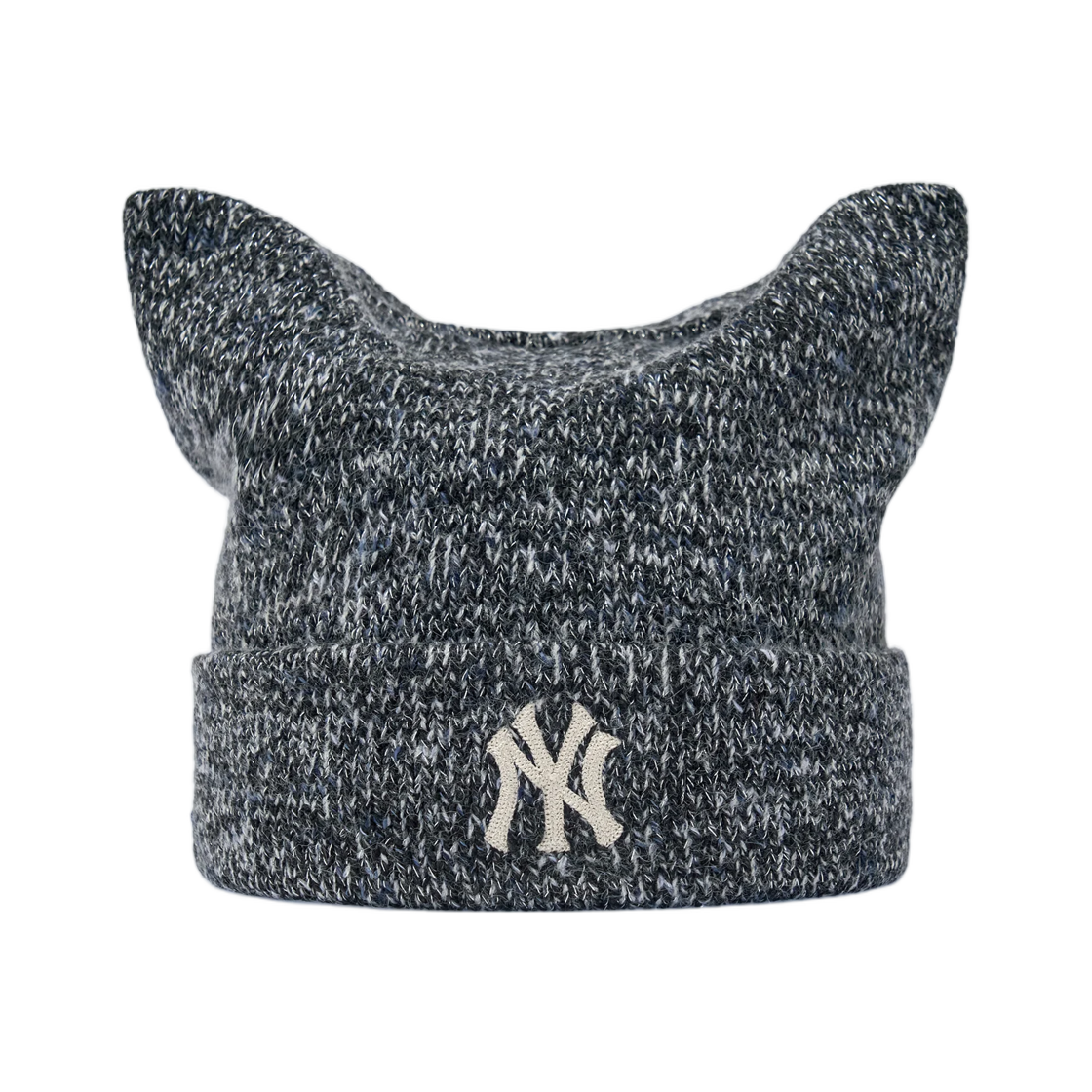 MLB 루즈핏 멜란지 미야옹 비니 뉴욕양키스 블랙(MLB Loose Fit Melange Meowing Beanie New York Yankees Black) - 1