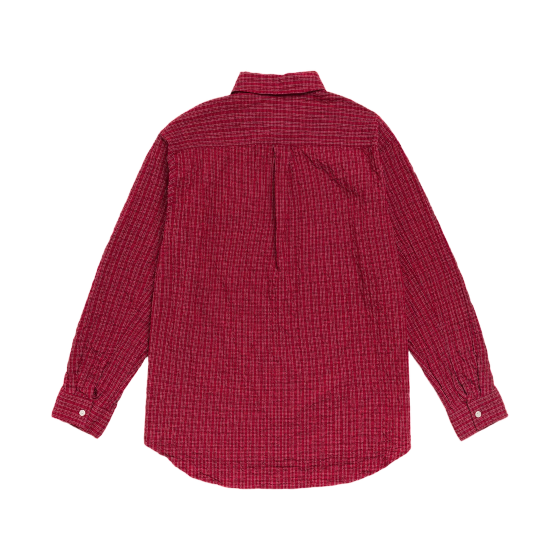 스투시 스탠다드 크링클 셔츠 버건디 체크(Stussy Standard Crinkle Shirt Burgundy Check) - 2