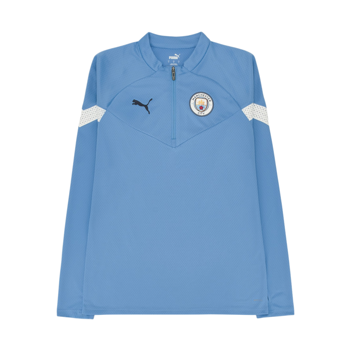 푸마 맨체스터 시티 풋볼 쿼터 집업 트레이닝 탑 팀 라이트 블루 화이트(Puma Manchester City Football Quarter-zip Training Top Team Light Blue White) - 1