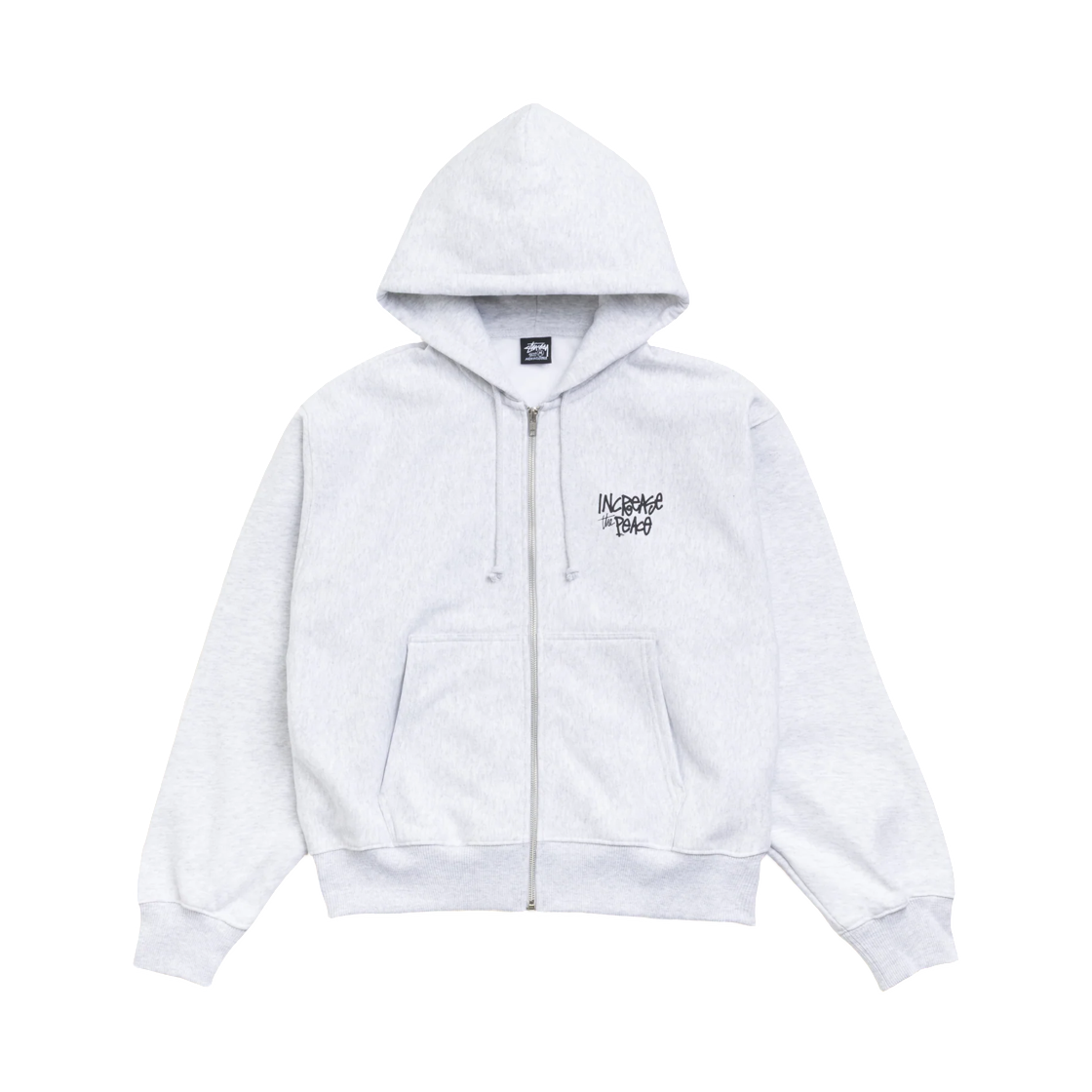 스투시 피스 인크리즈드 집 후드 애쉬 헤더(Stussy Peace Increased Zip Hoodie Ash Heather) - 2