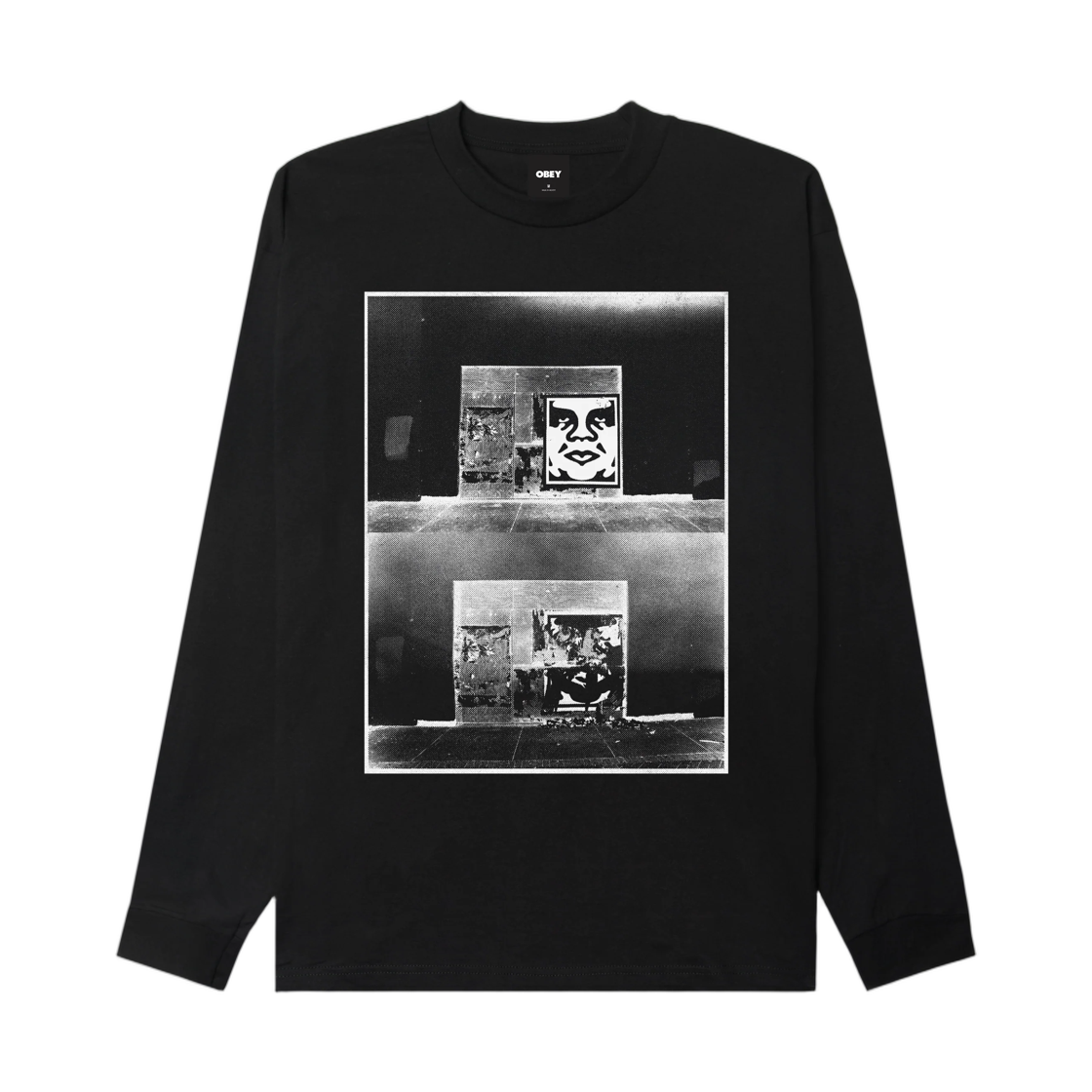 163554457 Obey Destroyed Icon Photo Classic L/S T-Shirt Black