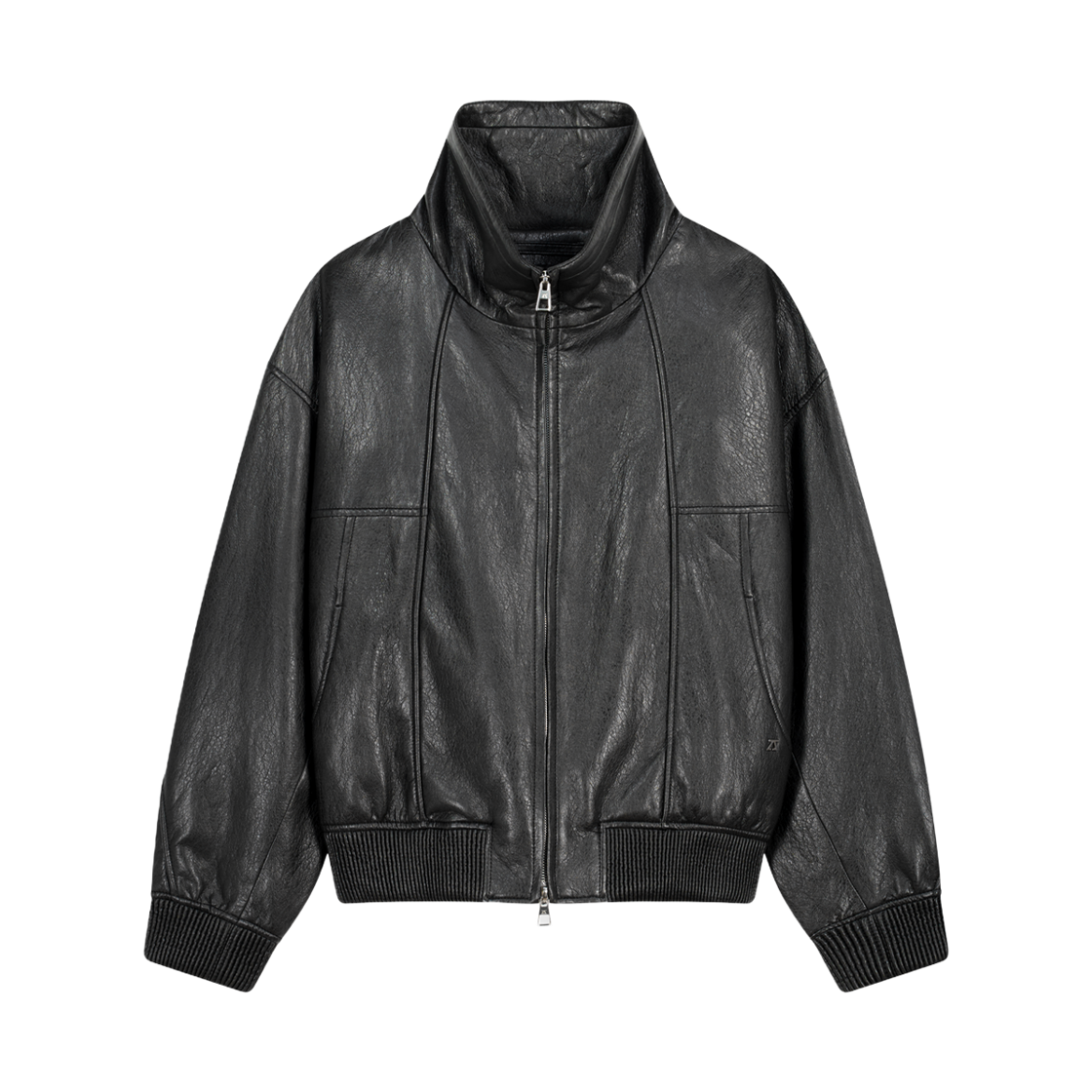ZI5LT503BK ZIOSONGZIO High Neck Washed Leather Jumper Black