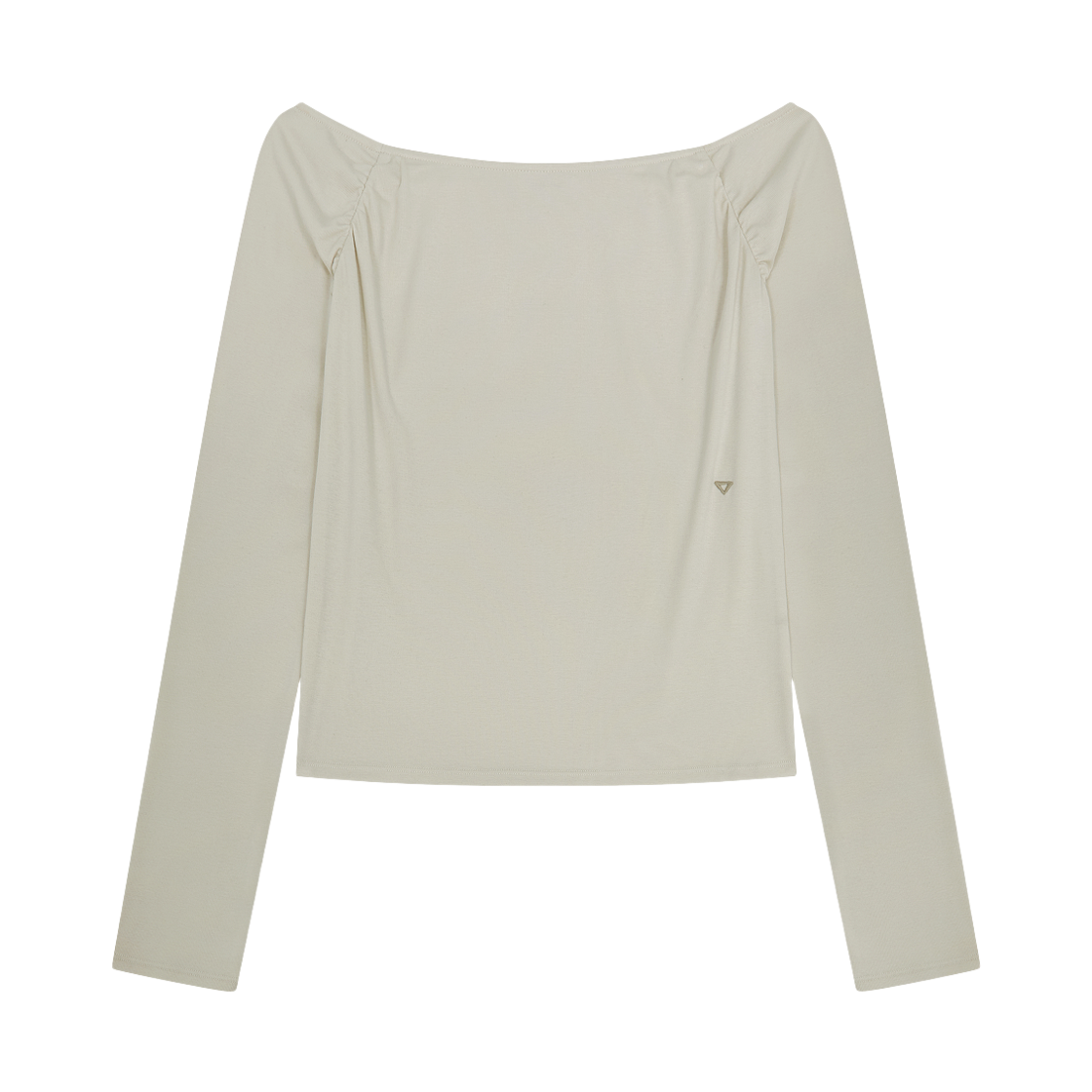 베리시 이즈핏 오프숄더 롱슬리브 티셔츠 브라이트 크림(Verish EASE FIT Off Shoulder Long Sleeve T-Shirt Bright Cream)