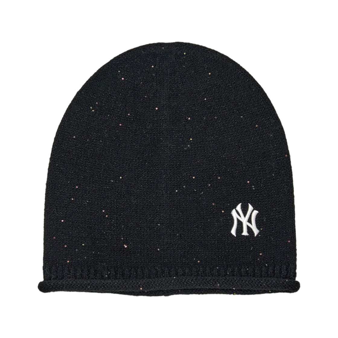 3ABNB1766-50BKS MLB Spangle Loose Fit Long Beanie New York Yankees Black