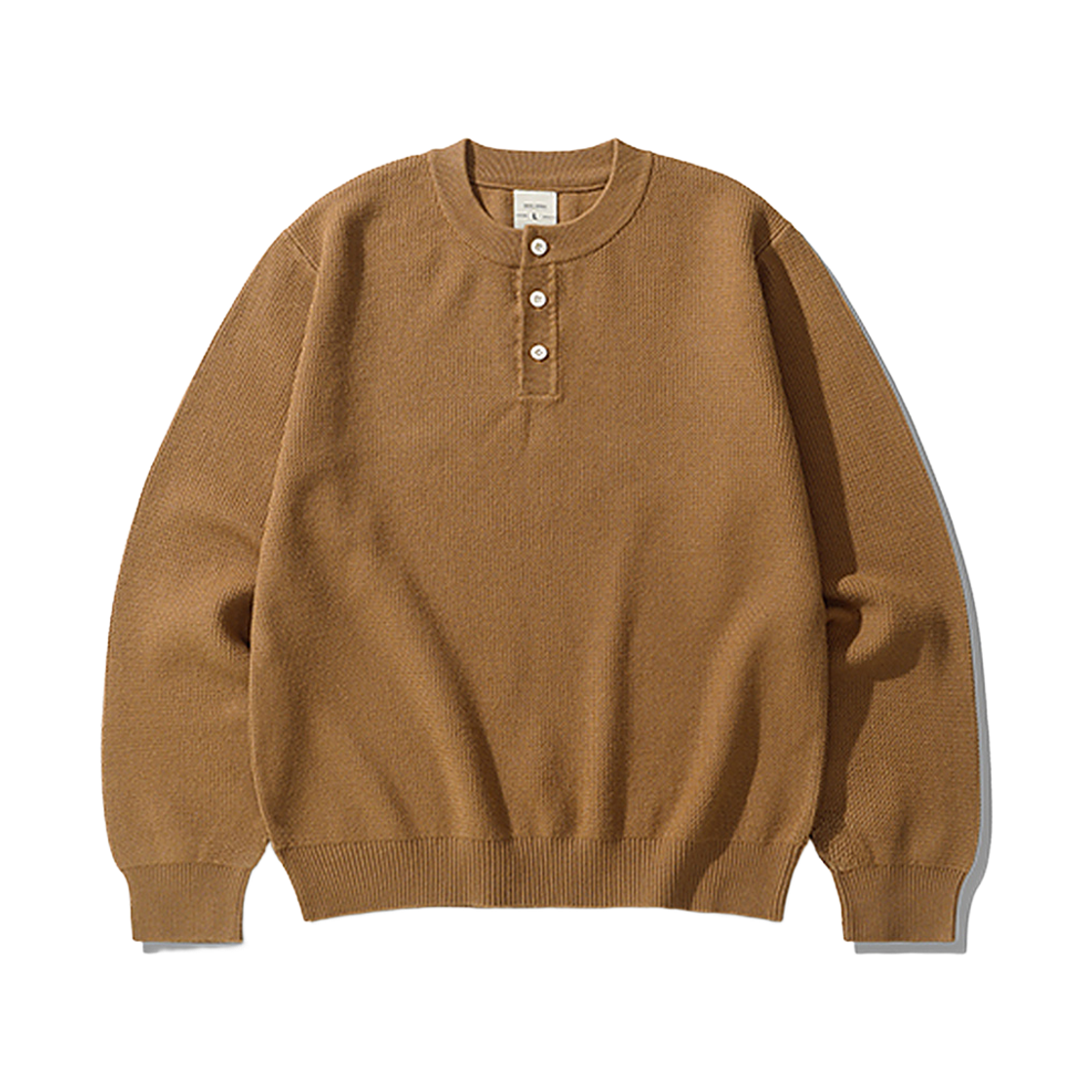 KHKN1587_deepbeige_29 FP142 Wave Regular Henley Neck Knit Deepbeige KHKN1587