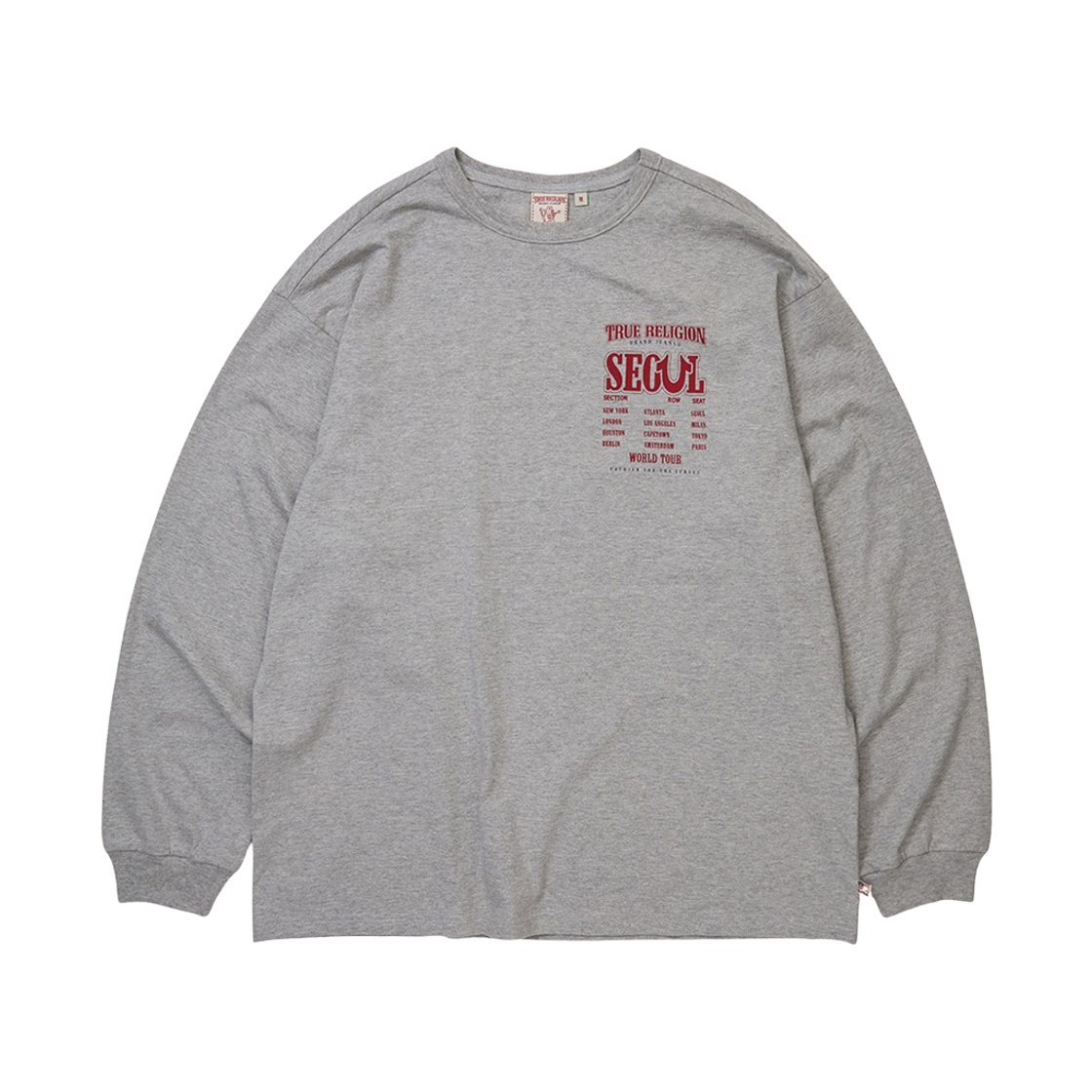 트루릴리젼 서울 시티 롱슬리브 - 멜란지 그레이(True Religion Seoul City Long Sleeve - Melange Grey)