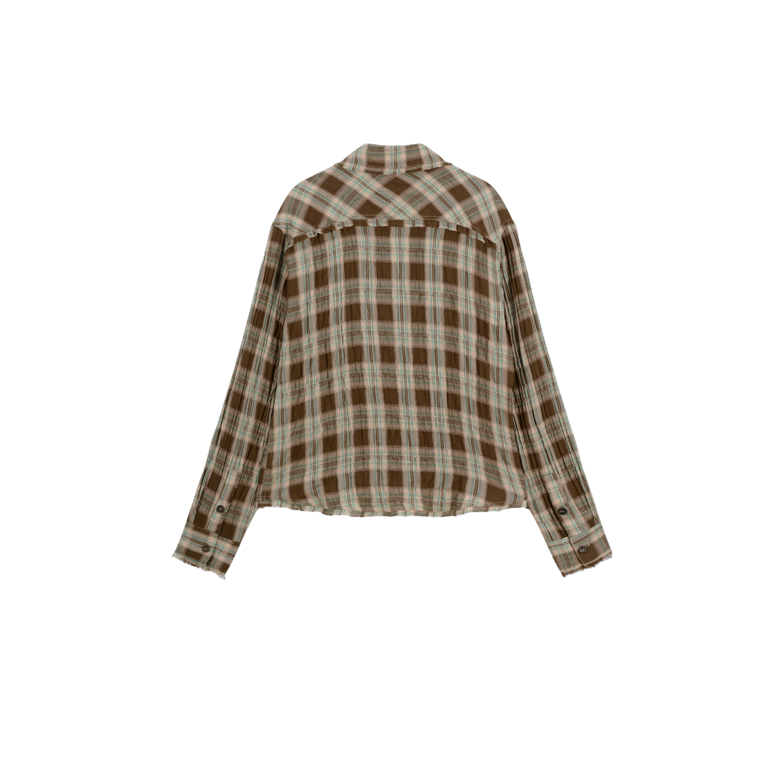 베이컨트 아카이브 딘 로우 컷 체크 셔츠 브라운(Vacant Archive Dean Raw Cut Check Shirt Brown) - 2