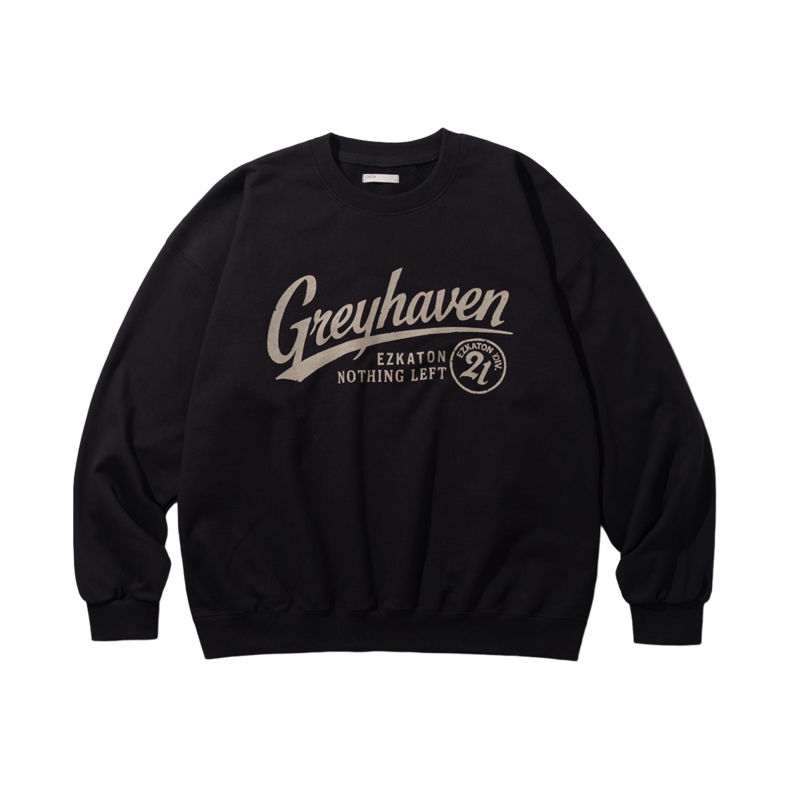 JUMT6905_Black_29 EZKATON Gray Haven Heavy Cotton Sweatshirt Black JUMT6905