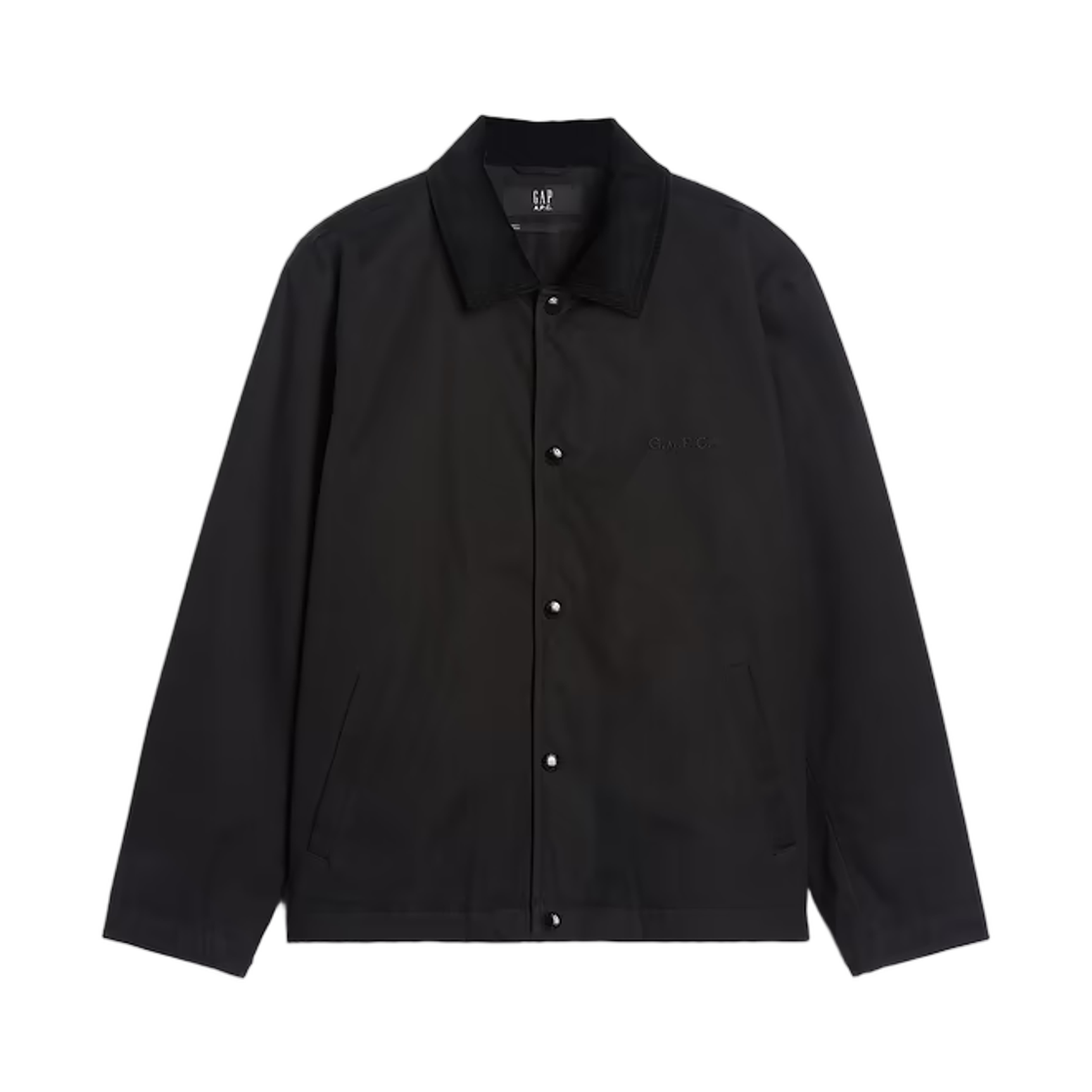(W) 갭 x 아페쎄 코티드 캔버스 코치 자켓 블랙((W) Gap x A.P.C. Coated Canvas Coaches Jacket Black)