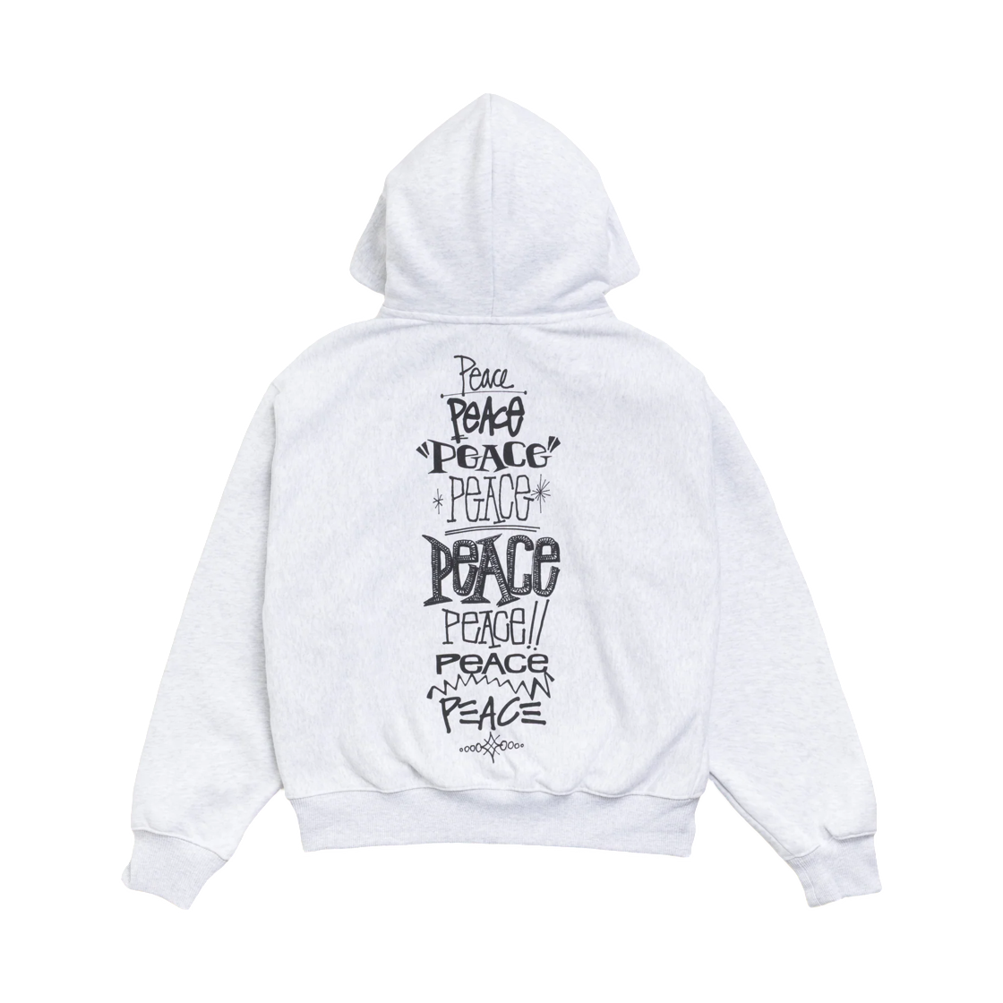 1975203 Stussy Peace Increased Zip Hoodie Ash Heather