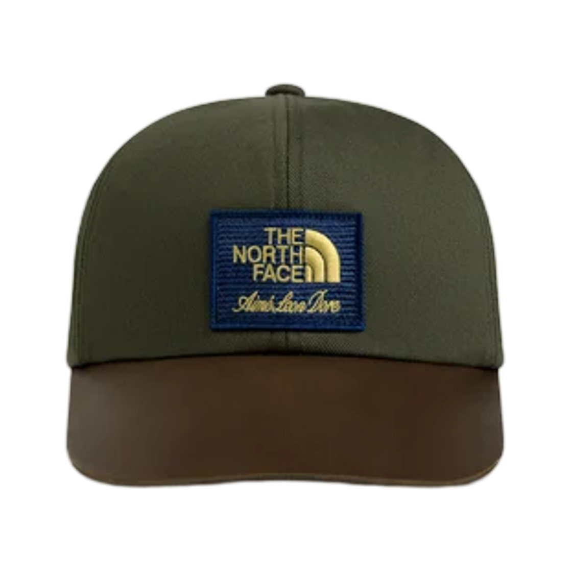 - Aime Leon Dore x The North Face Leather Brim Logo Hat New Taupe Green