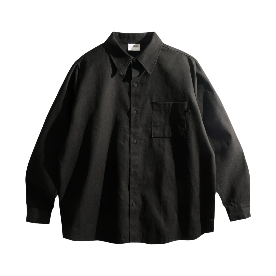 SMLS4058_black_k PERSTEP Pigment Loose Fit Shirt Black SMLS4058