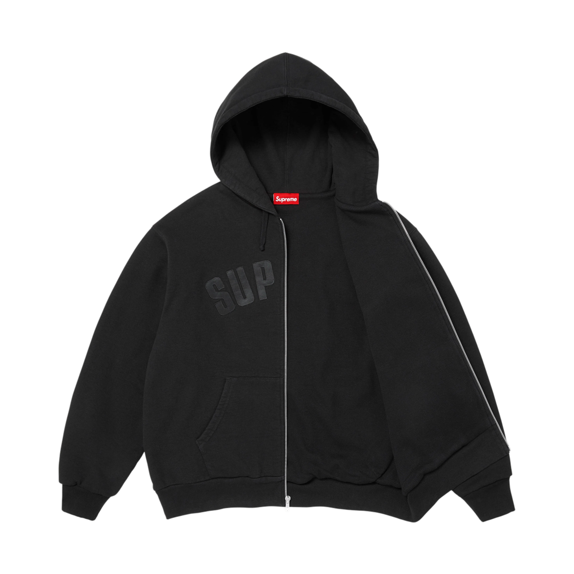 슈프림 아크 써멀 라인드 집업 후드 스웨트셔츠 블랙 - 26FW(Supreme Arc Thermal Lined Zip Up Hooded Sweatshirt Black - 26FW) - 2