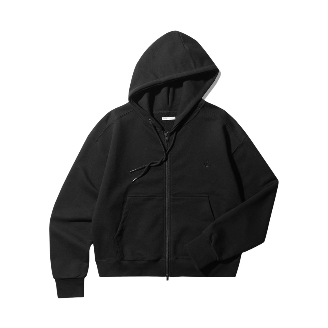 SJHD6909_black_29 EZKATON Clutch crop zip-up hoodie Black SJHD6909