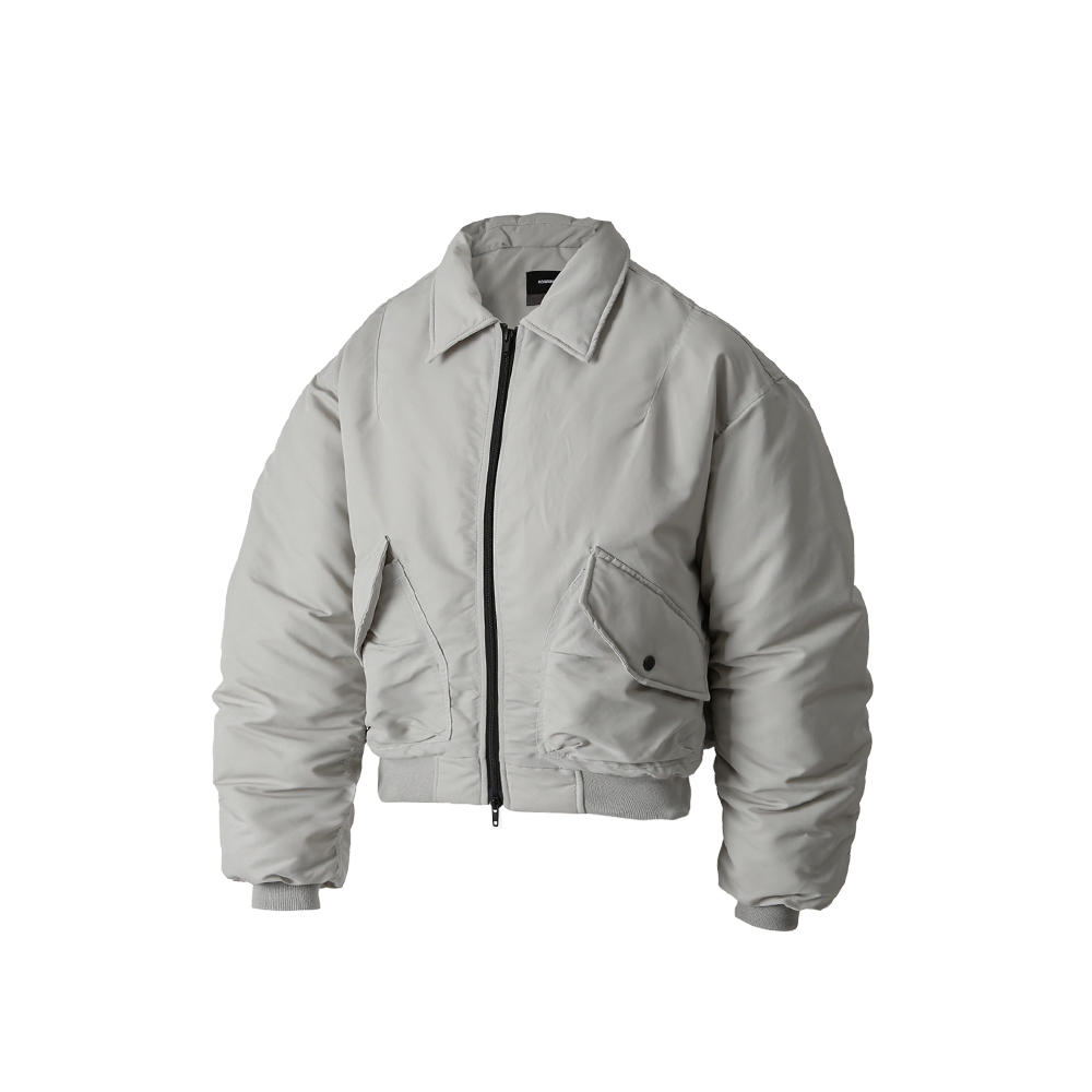 로어링라드 26 셔링 크롭 봄버 에쉬 그레이(ROARINGRAD 26 Shirring Crop Bomber Ash Gray)
