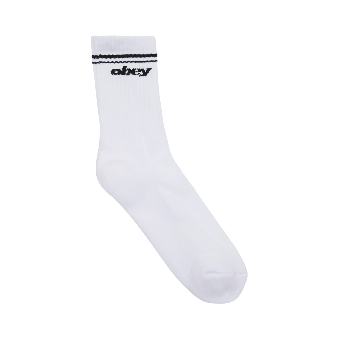 100260201 Obey Sports Half Crew Socks White Black