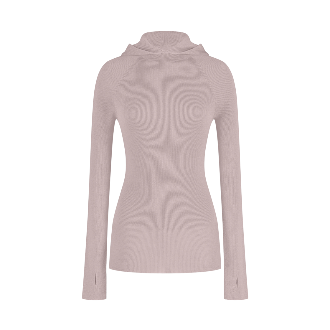 쥬키프 립 니트 후드 (워셔블 메리노 울) 페이디드 핑크(Juukiff Hooded Ribbed Top In Washable Wool Faded Pink)