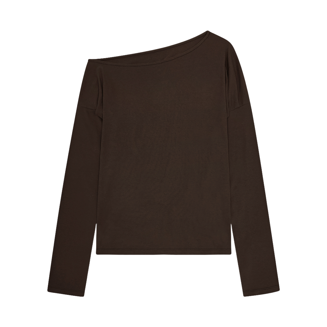 베리시 이즈핏 원숄더 드레이프 탑 다크 브라운(Verish EASE FIT One Shoulder Draped Top Dark Brown)