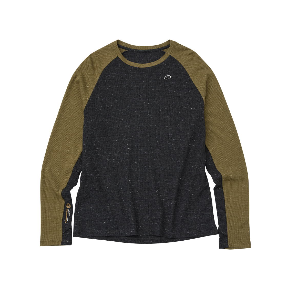 O-WCMAL26Z84405 MIM Two-Tone Waffle Long Sleeve_Charcoal Grey