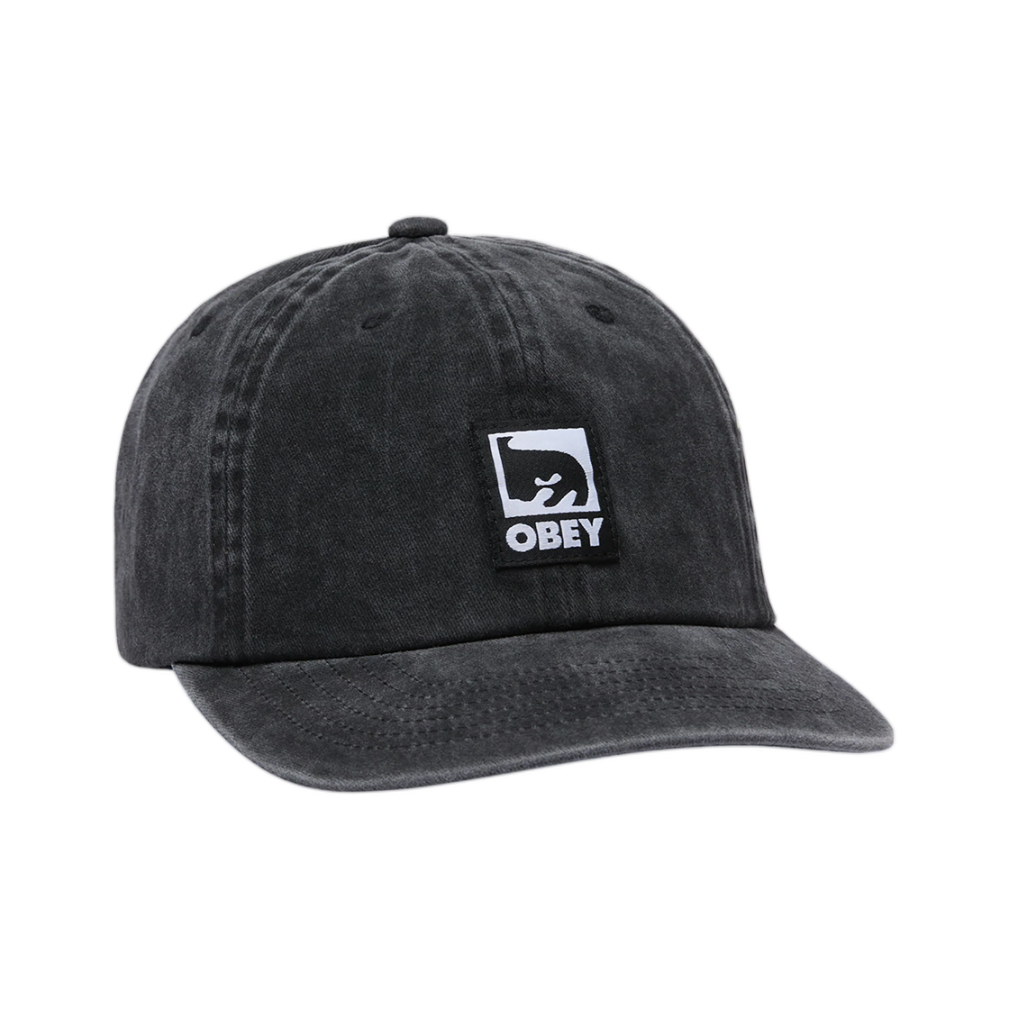 100580447 Obey Pigment Obey Label 6 Panel VB Pigment Black