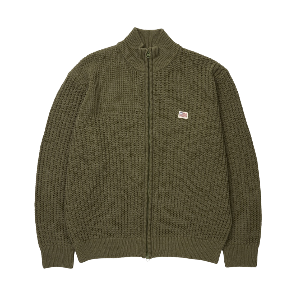 트루릴리젼 리코일 패널 니트 집업 - 카키(True Religion Recoil Panel Knit Zip-up - Khaki)
