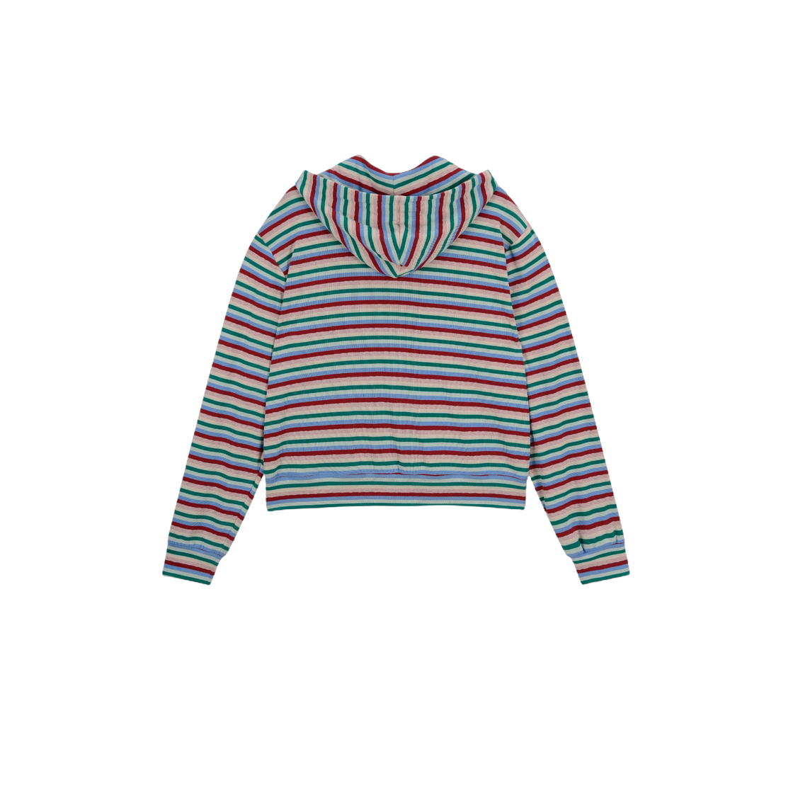 베이컨트 아카이브 여성 워크샵 멀티 스트라이프 슬림 후디 집업 핑크(Vacant Archive Women Workshop Multi Striped Slim Hoodie Zip-Up Pink) - 2