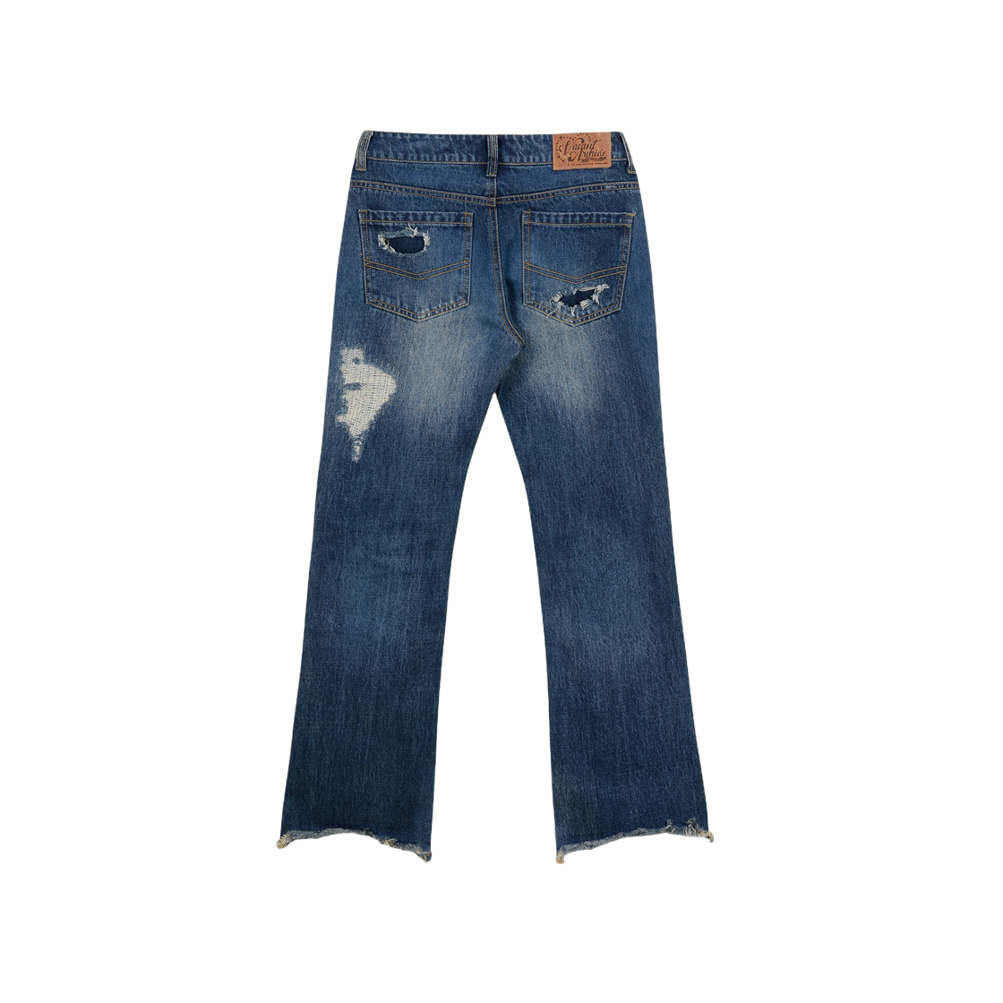 베이컨트 아카이브 남성 레이드 스트레이트 데미지드 데님 블루(Vacant Archive Men Vacant Archive Reid Straight Damaged Denim Blue) - 2