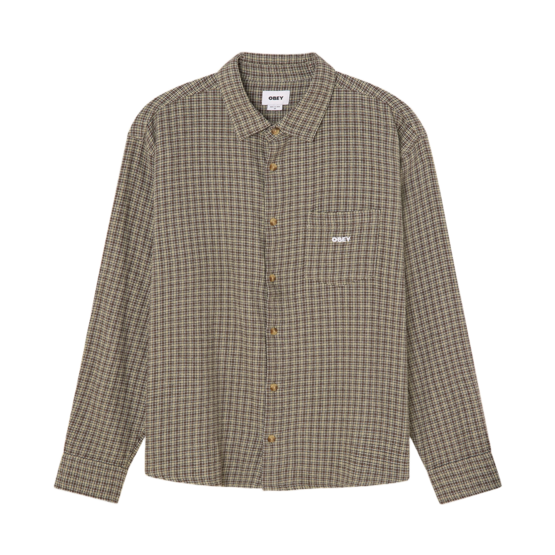 181200434 Obey Bigwig Jack Shirt Abbey Stone Multi