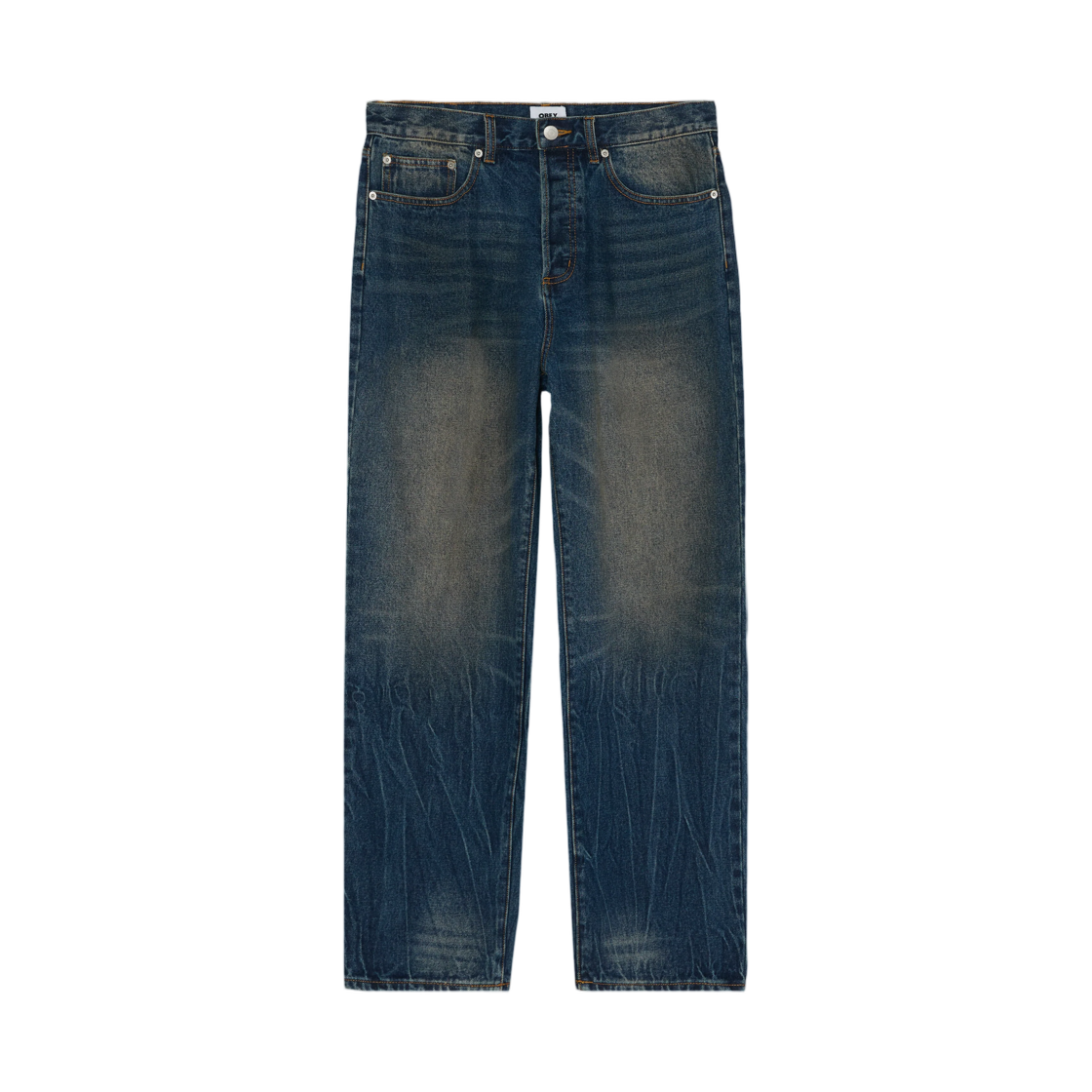 142010109 Obey Classic Baggy Denim Oil Stained Indigo