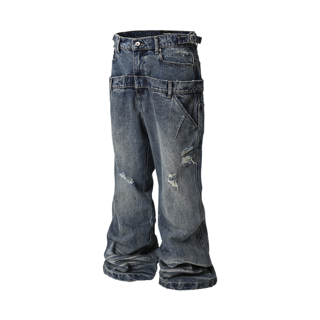 RR6FLP03BL ROARINGRAD Double Waist Denim Pants Blue