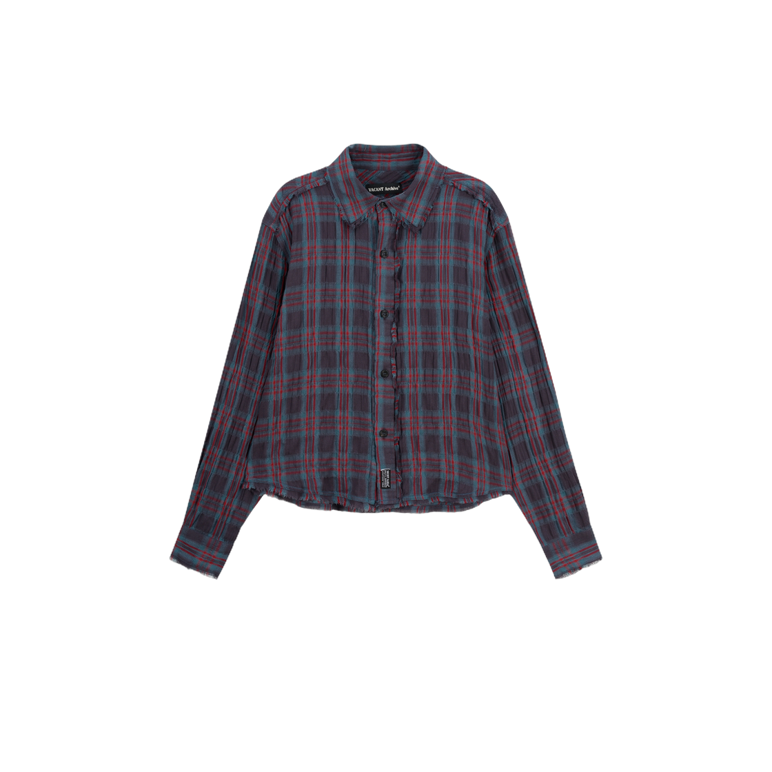 VMK63WSH002NVQQ Vacant Archive Dean Raw Cut Check Shirt Navy