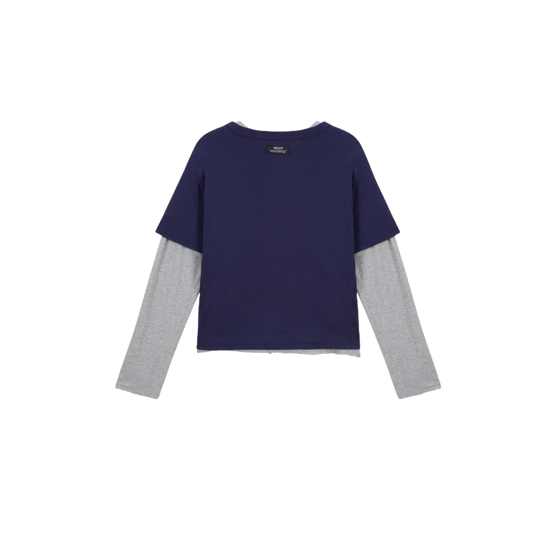 베이컨트 아카이브 남성 워크샵 빈티지 레이어드 티셔츠 세트 (반팔 & 긴팔) 네이비(Vacant Archive Men Workshop Vintage Layered T-Shirts Set (Short & Long Sleeve) Navy) - 2