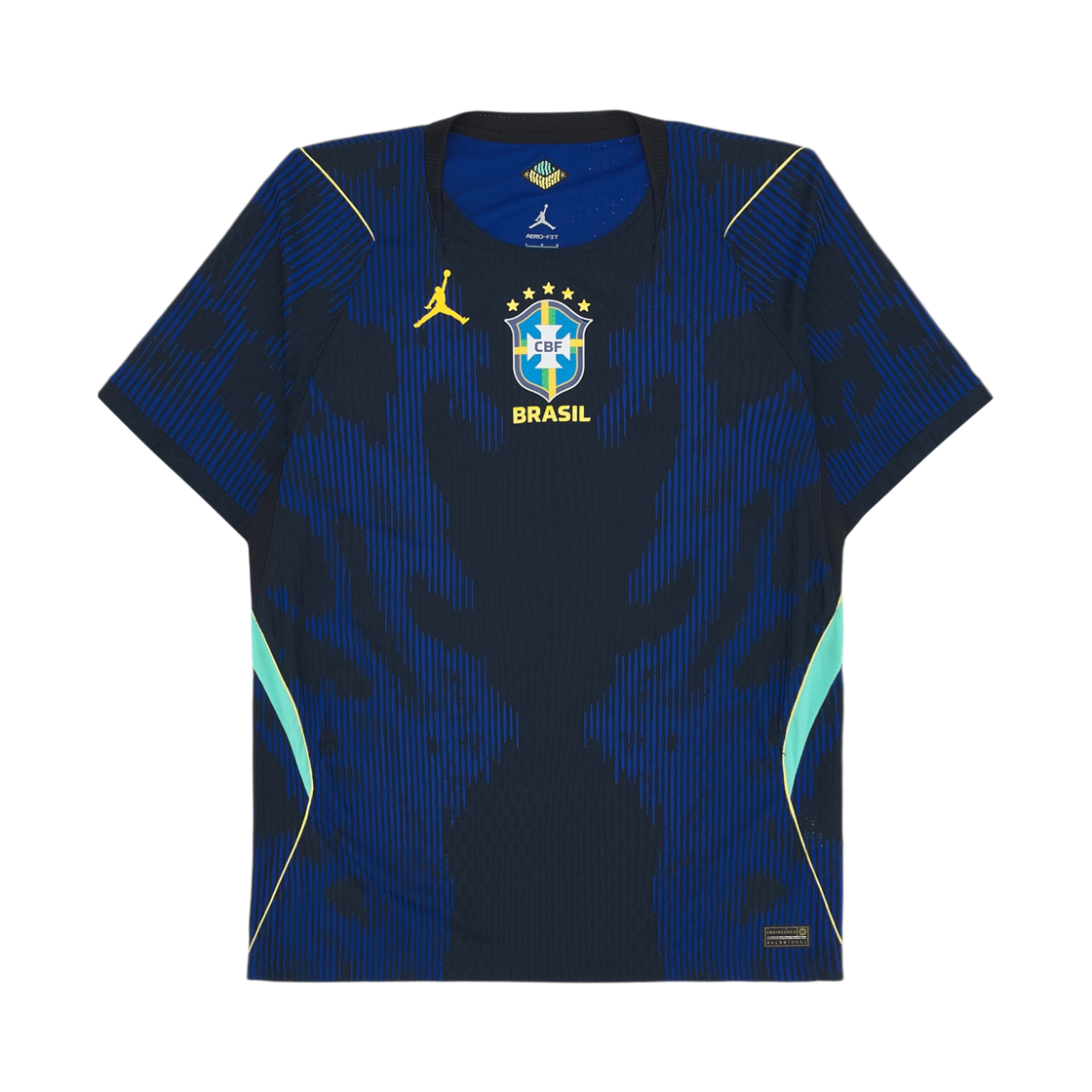IU1074-417 Jordan x CBF Brazil 2026 Match Away Jordan Aero Fit Soccer Authentic Jersey Old Royal Black (Non Marking Ver.)