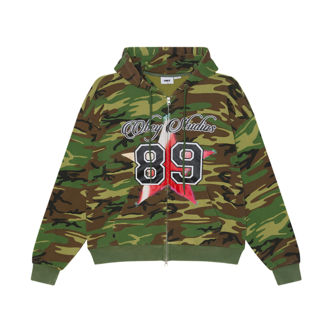 111640031 Obey Varsity Zip Hood Dusty Camo