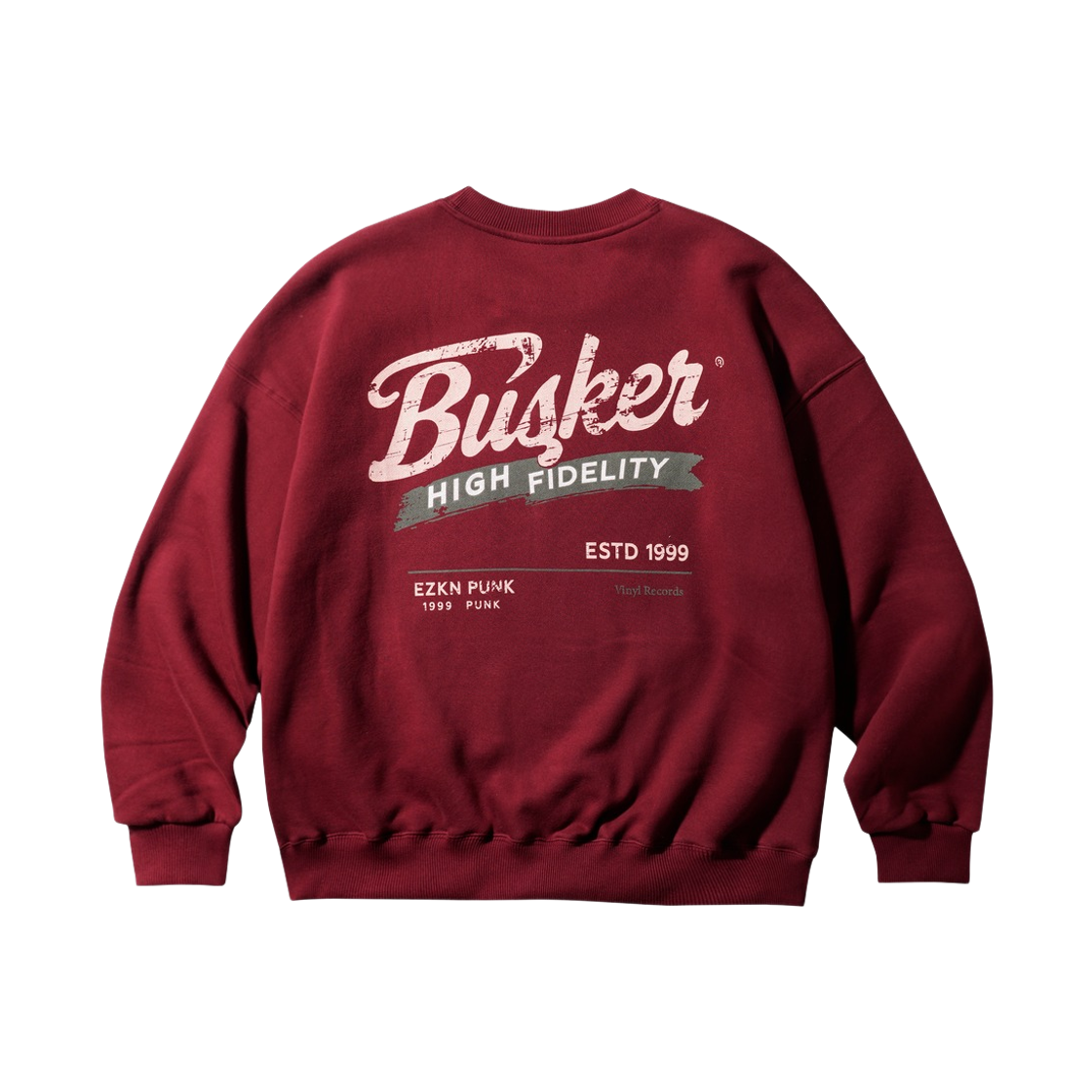 KHMT6891_burgundy_29 EZKATON Busker Sweatshirts Burgundy KHMT6891