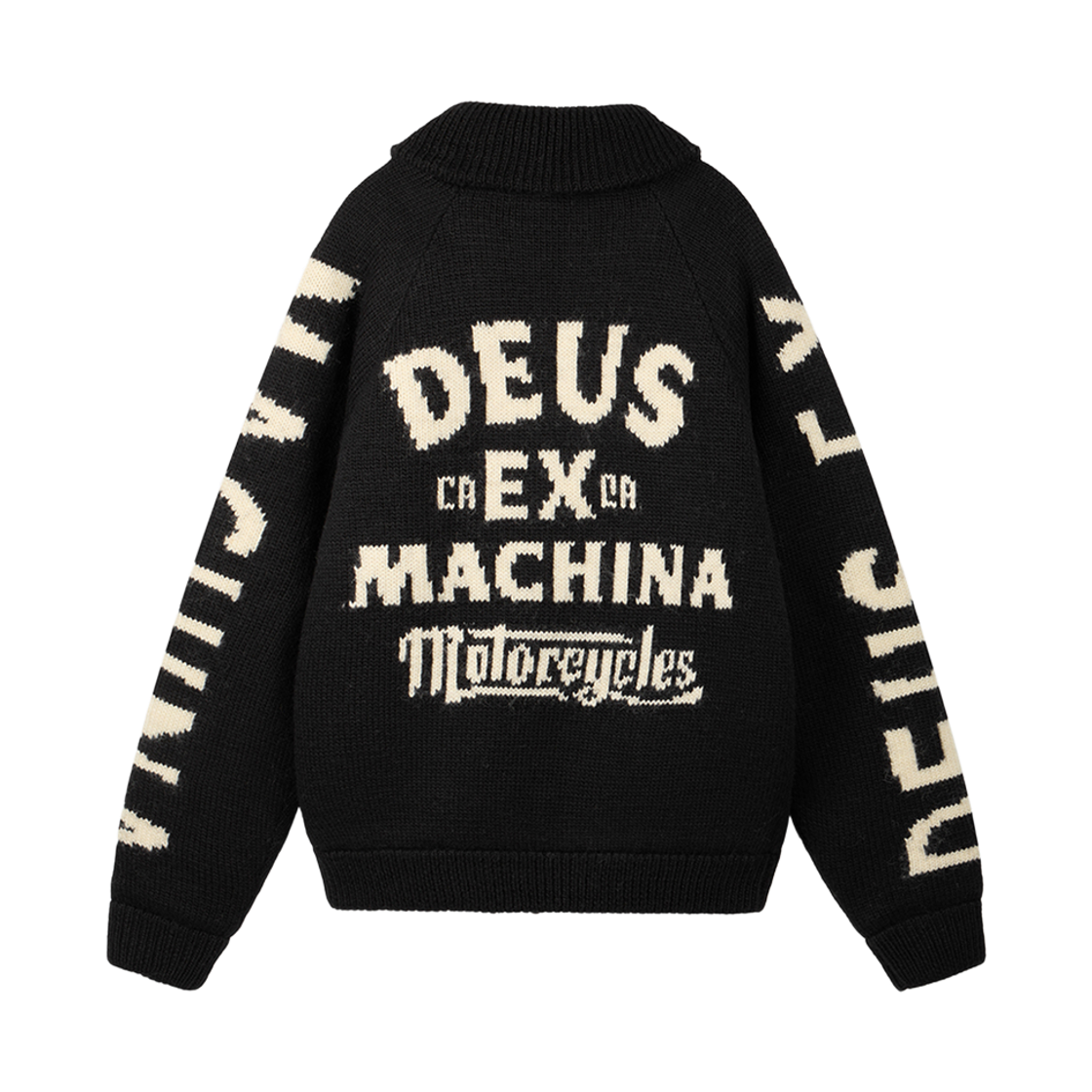 D264UCD210099 [6% 적립] Deus Ex Machina Moto Cowichan Zip Knit Cardigan Black