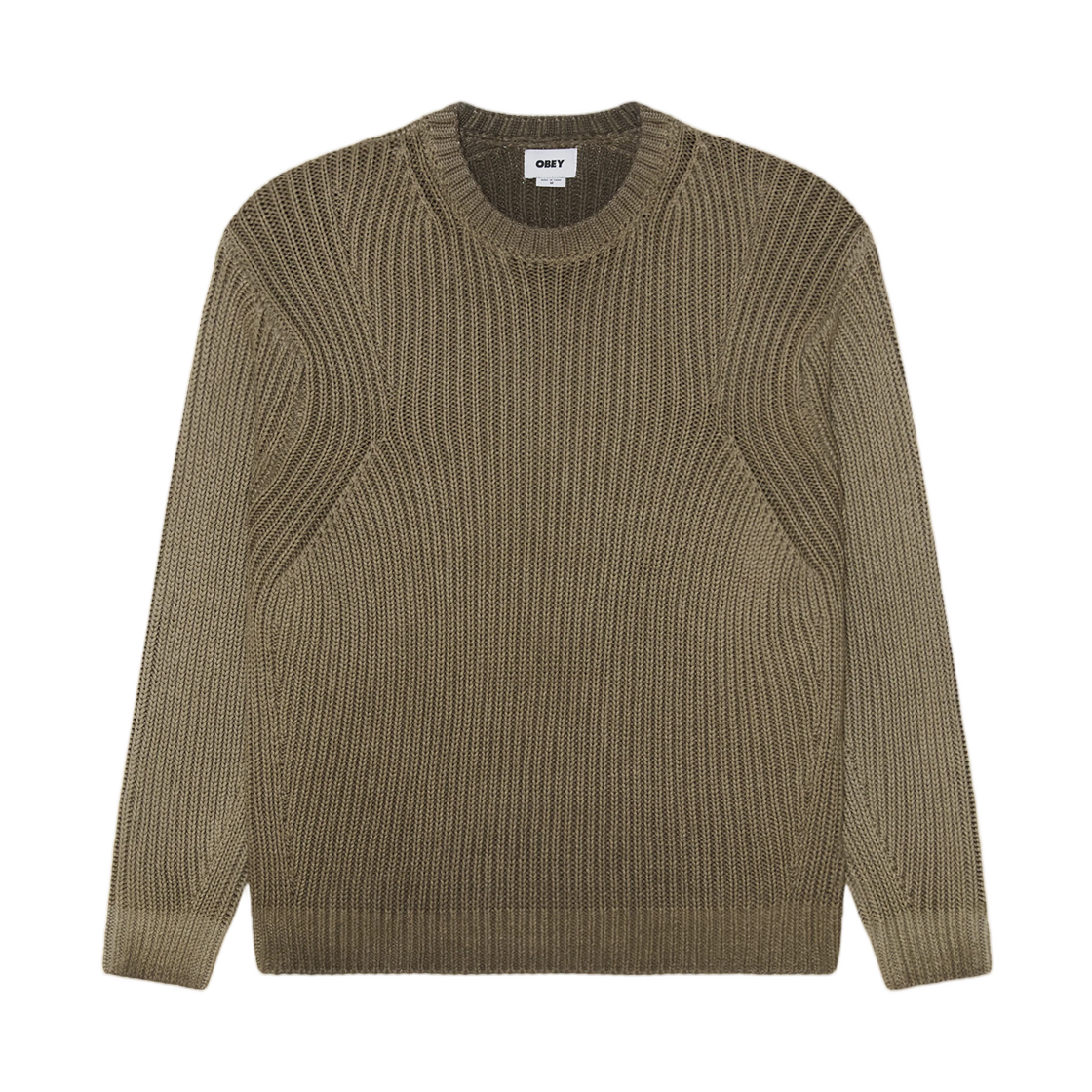 151000128 Obey Ian Faded Wash Sweater Wren Faded Wash