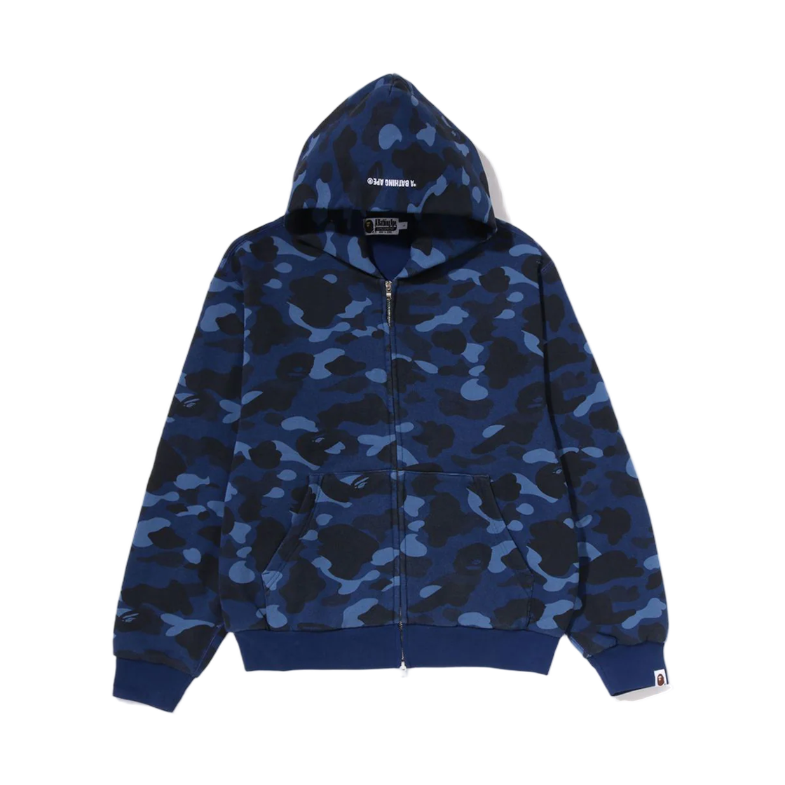 - BAPE Color Camo Heavy Washed Cropped Fit Zip Hoodie Navy