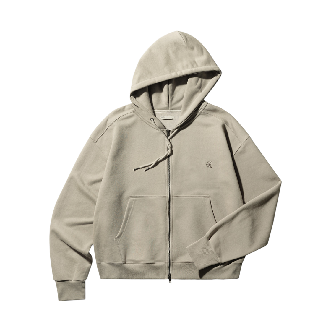 SJHD6909_lightbeige_29 EZKATON Clutch crop zip-up hoodie Lightbeige SJHD6909