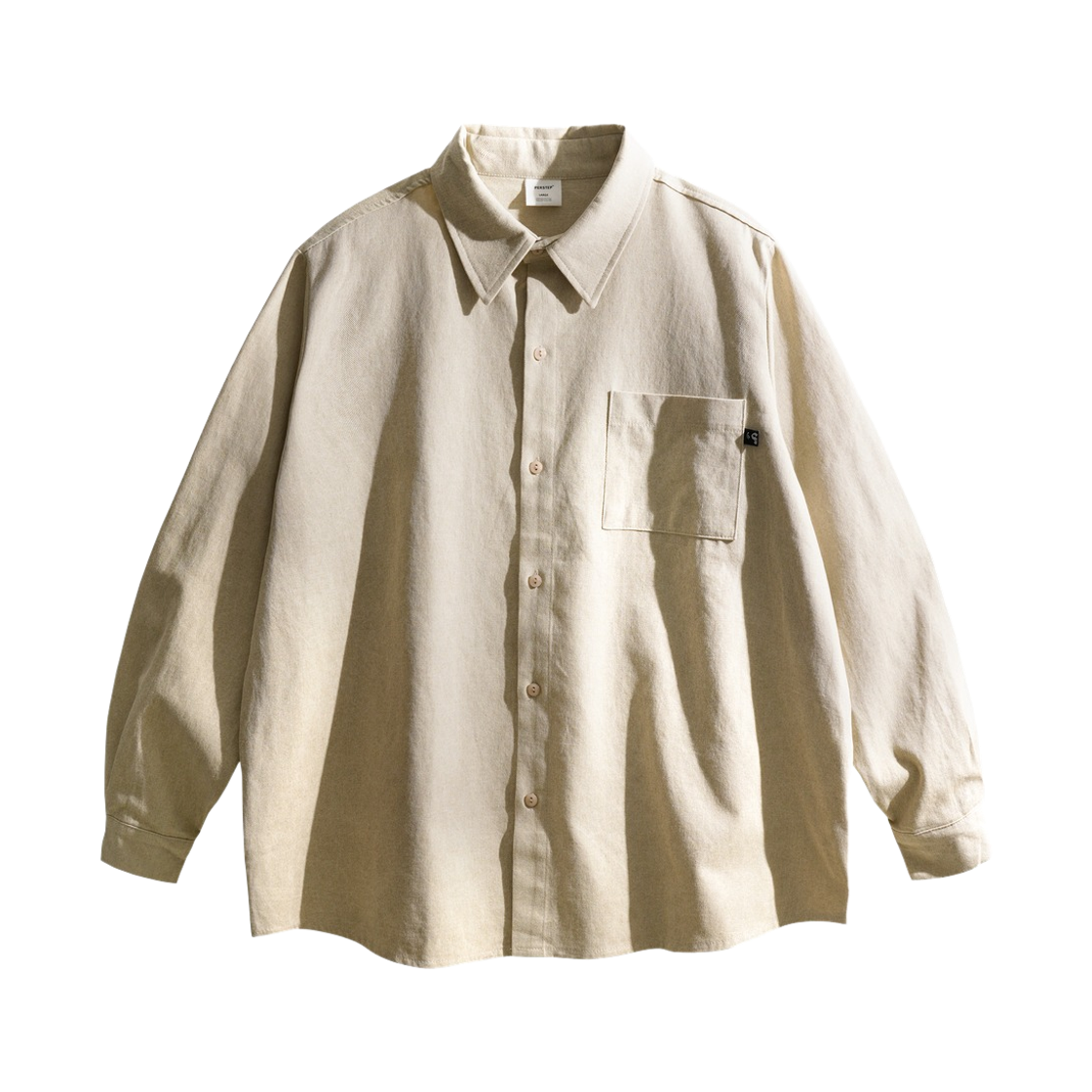 SMLS4058_beige_k PERSTEP Pigment Loose Fit Shirt Beige SMLS4058