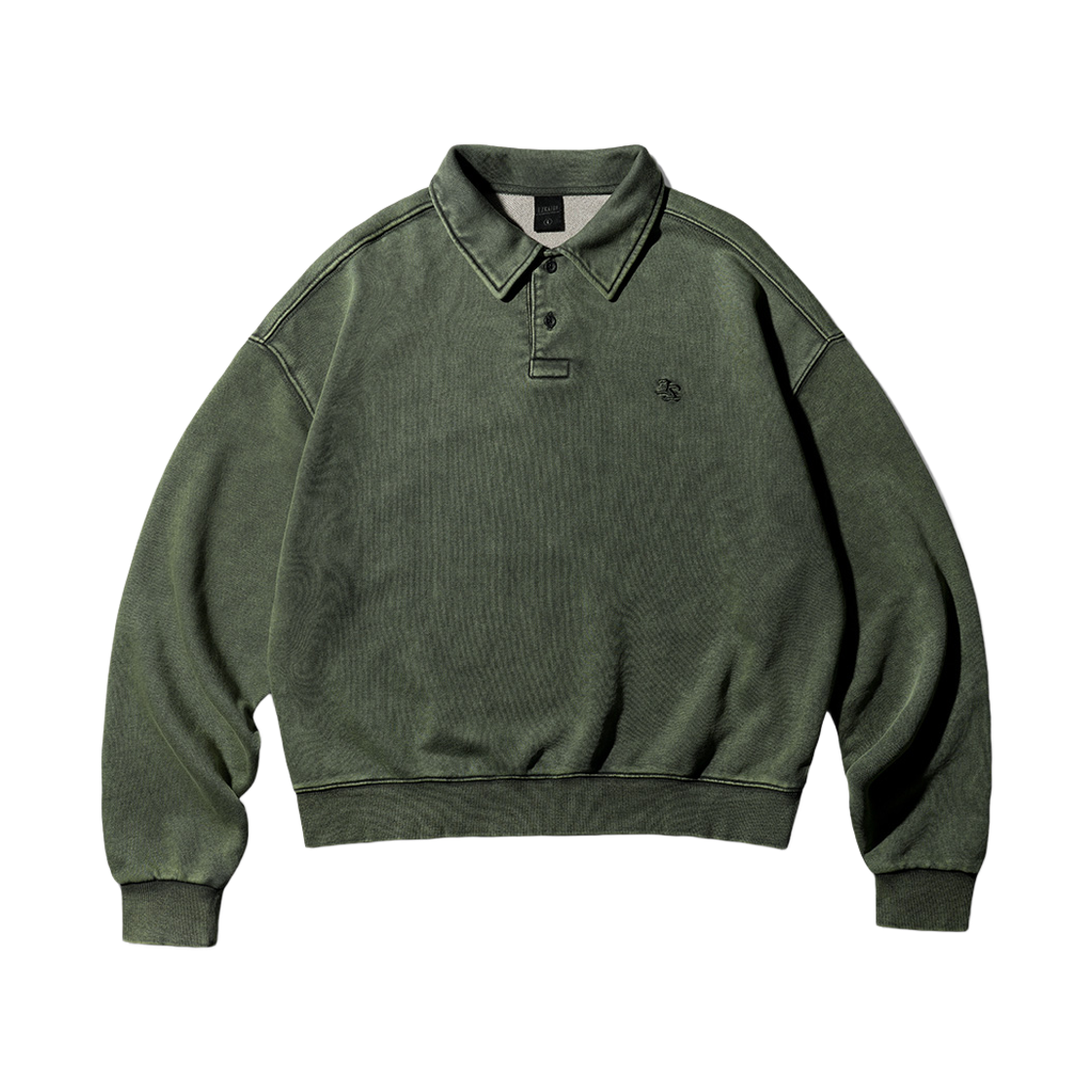 SJMT6917_khaki_29 EZKATON EZ Pigment Dyed Collar Sweatshirt Khaki SJMT6917